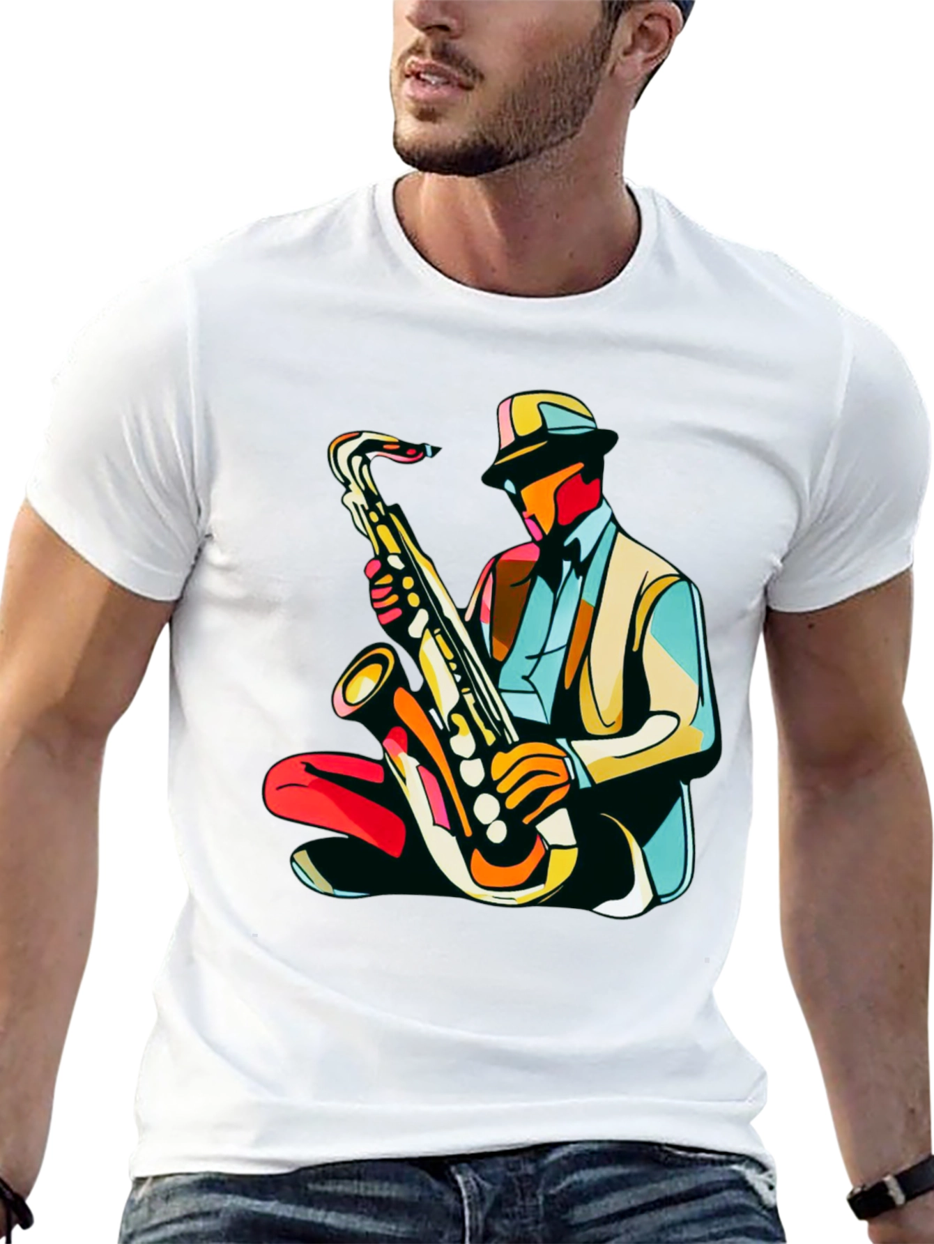 Cool Jazz Saxophone Player Graphic T-Shirt