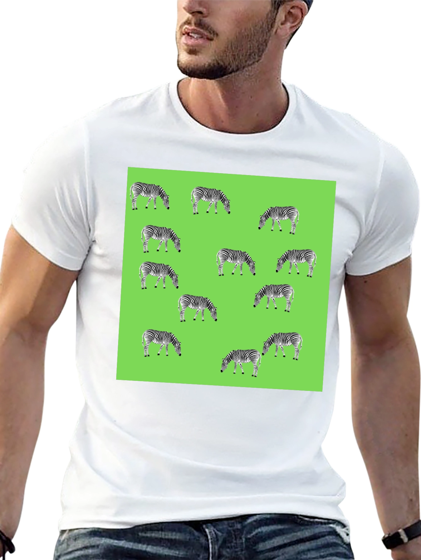 Zebra Pattern Black T-Shirt