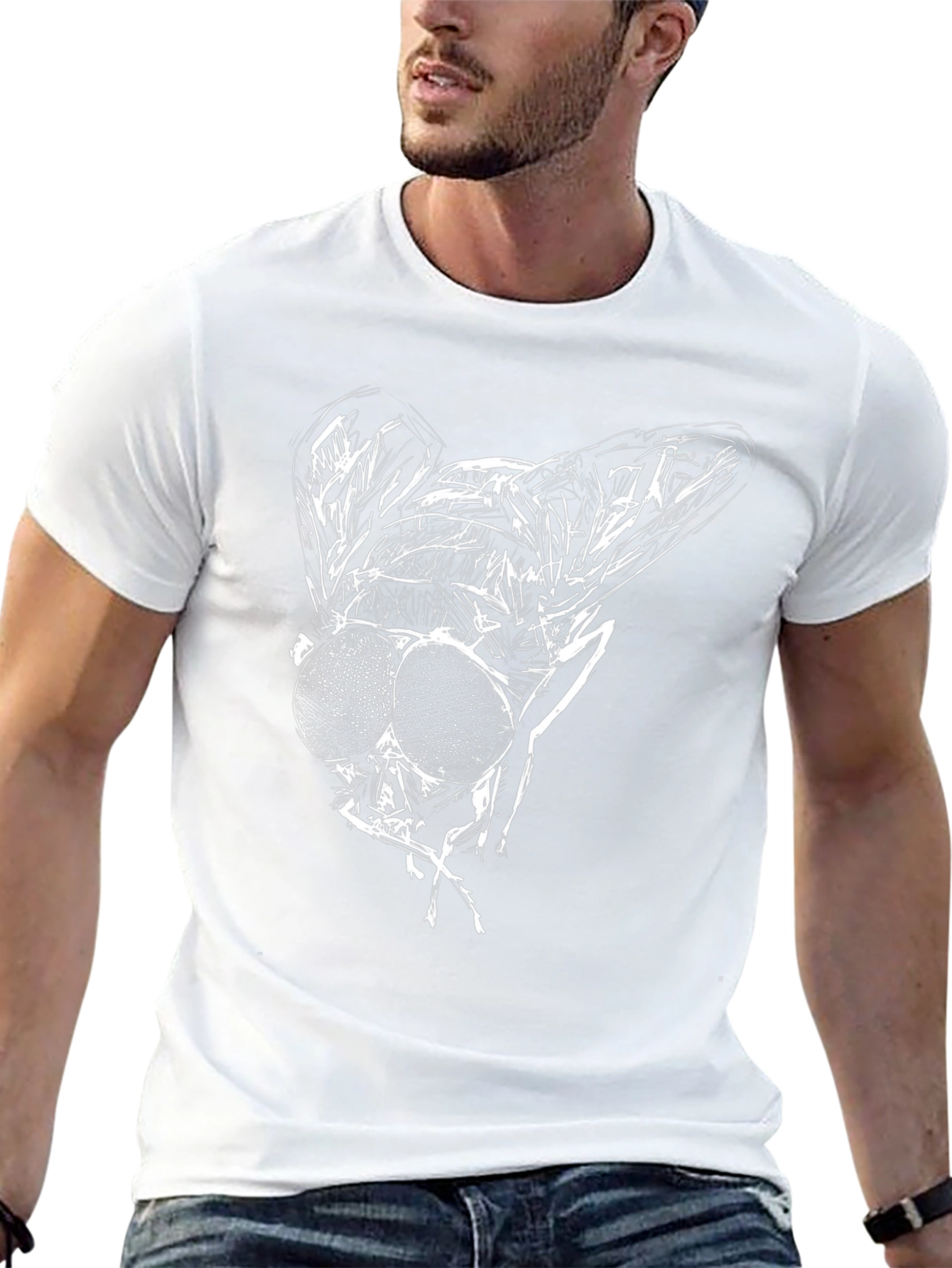 Fly Graphic Black Tee - Unique Insect Print