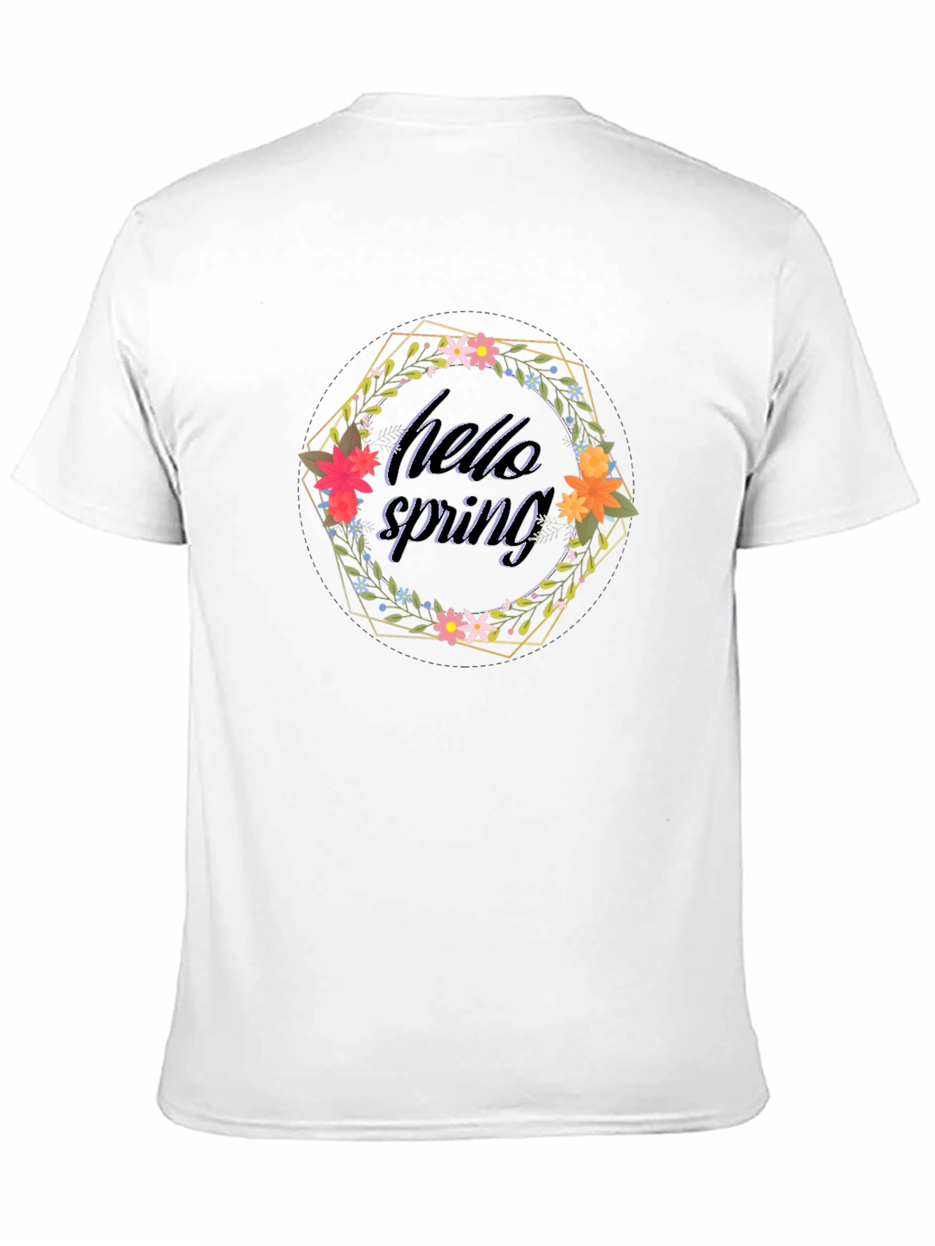 Hello Spring Graphic Tee - Modern Floral Design