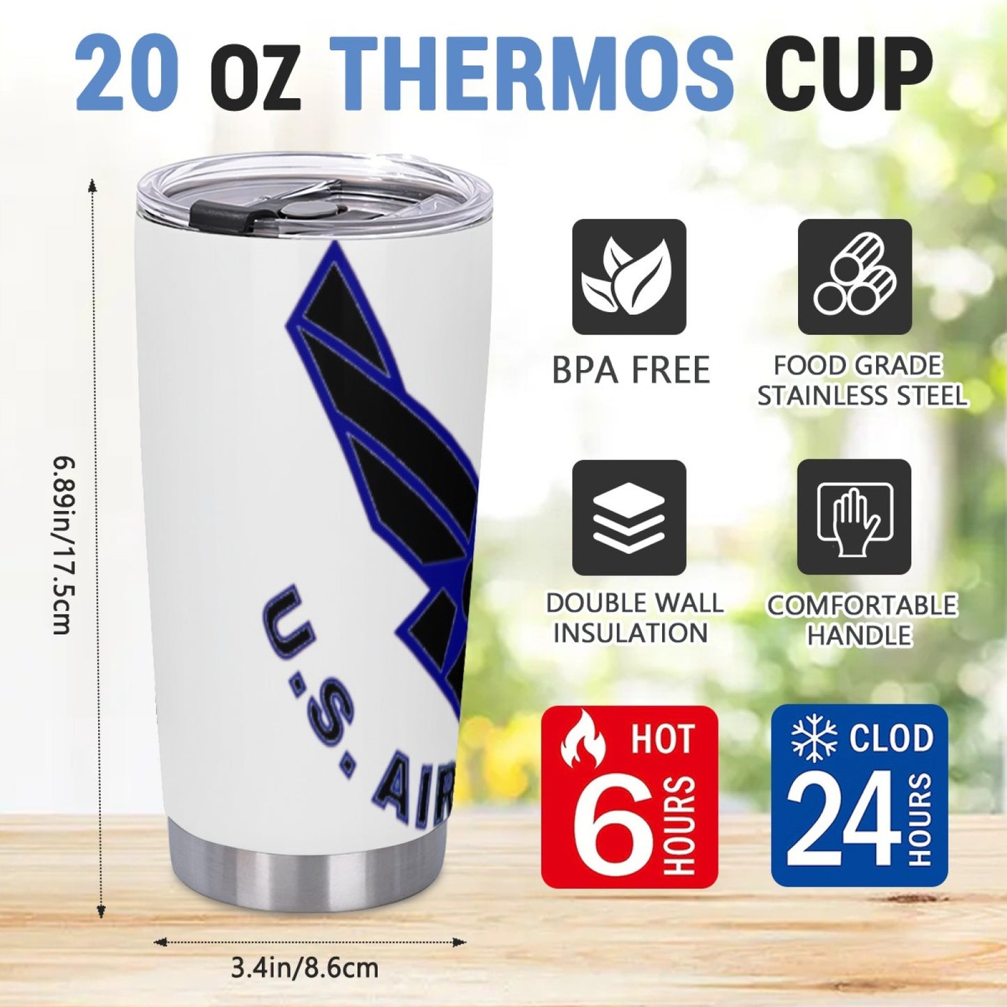 Insulated Stainless Steel Travel Tumbler - Graphic Design Leak-Proof Cup