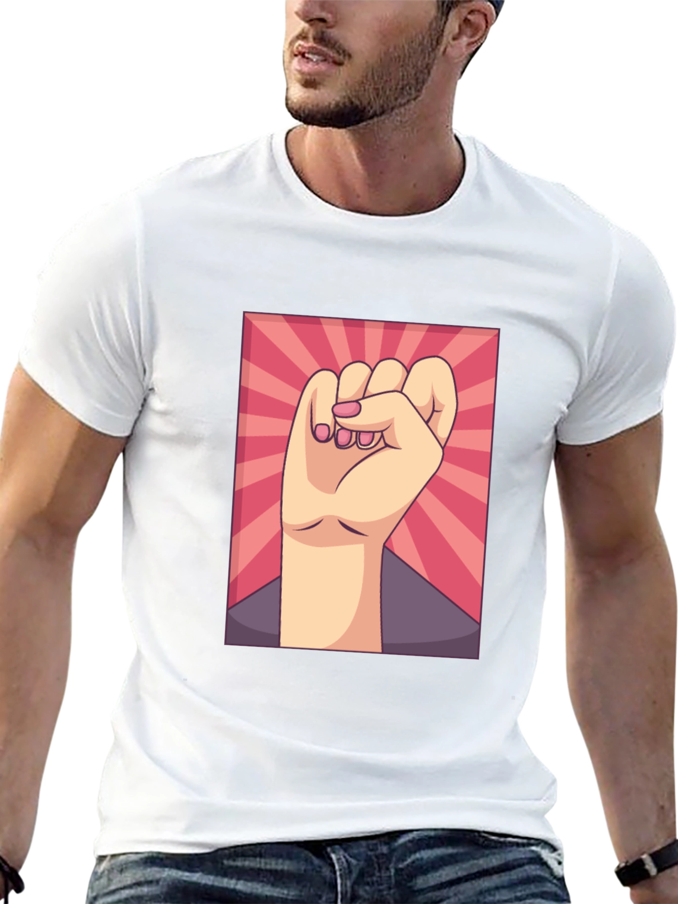 Empowered Fist Graphic Tee - Black Cotton Comfort