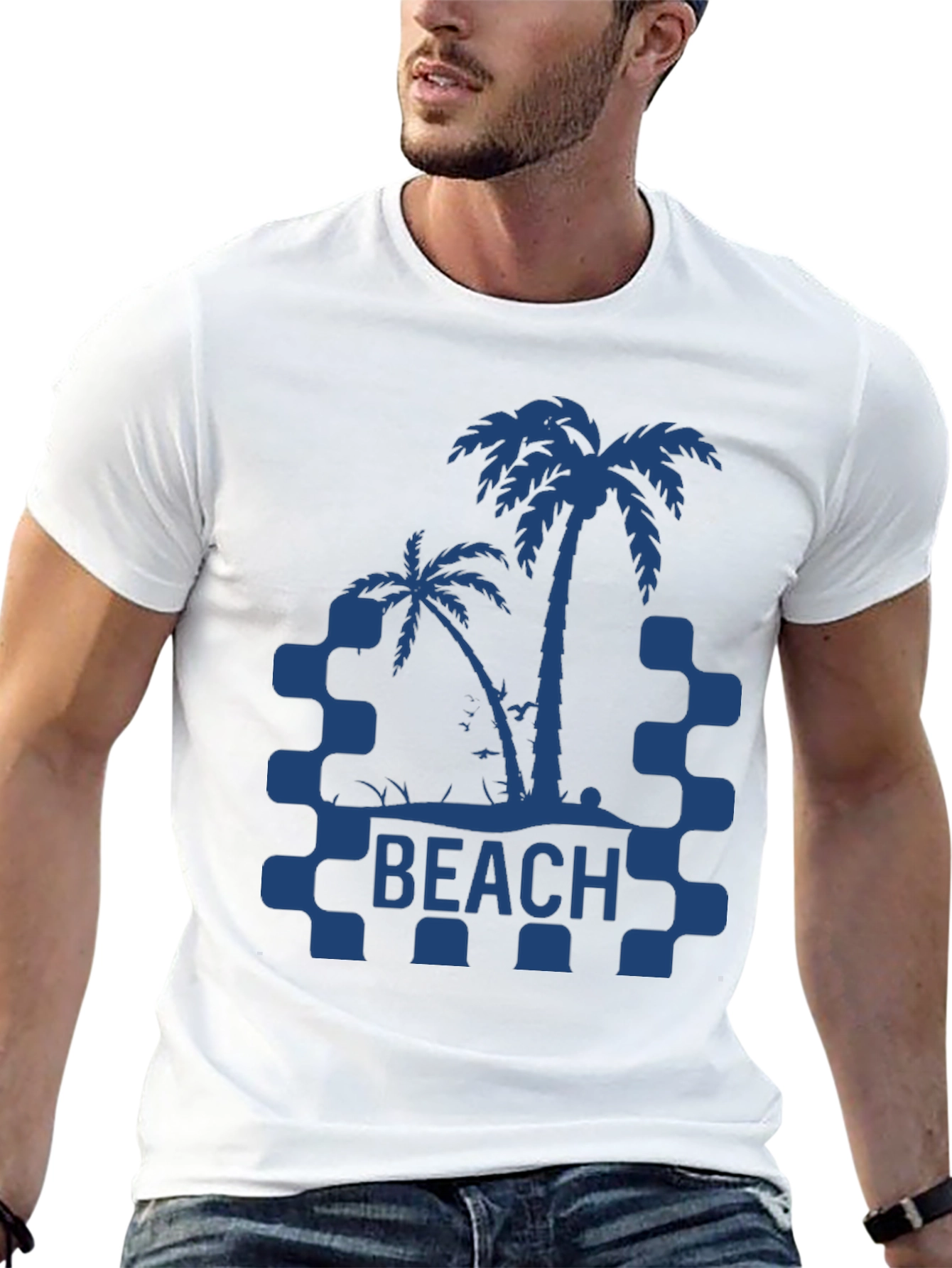 Beach Palm Tree Graphic T-Shirt - Summer Vibes