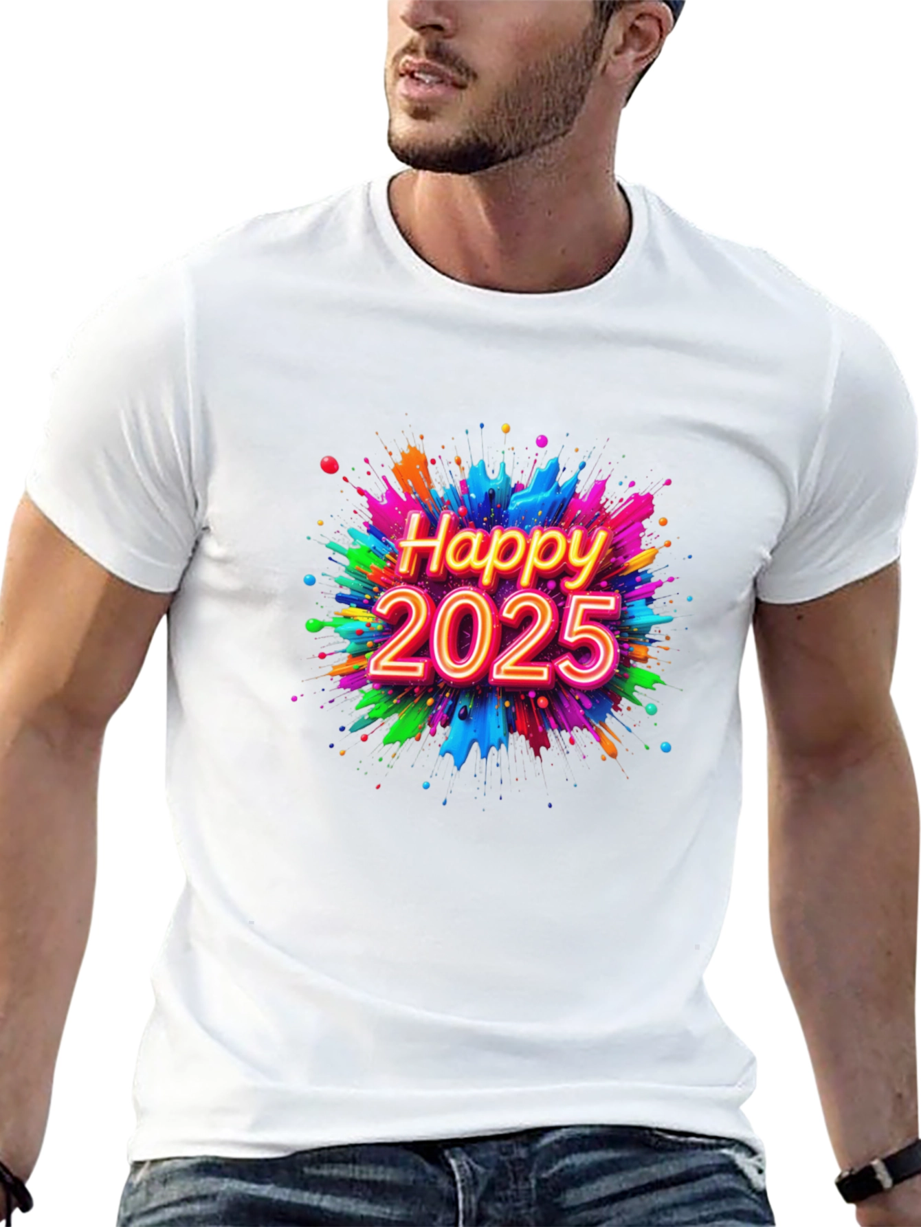 Happy 2025 Graphic Tee - New Year Celebration Shirt