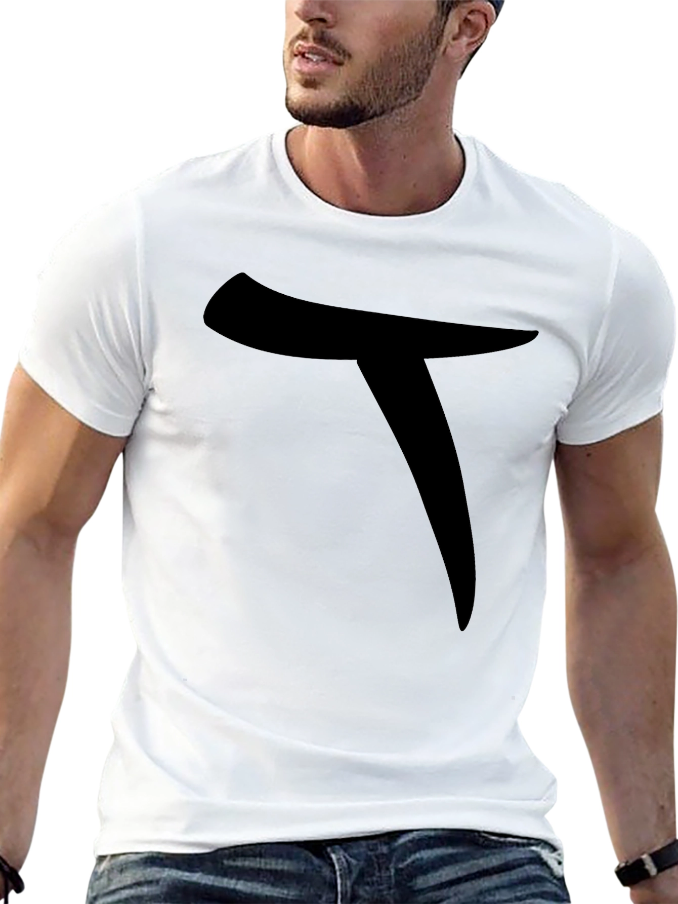 Mens Black T-Shirt with Bold Graphic