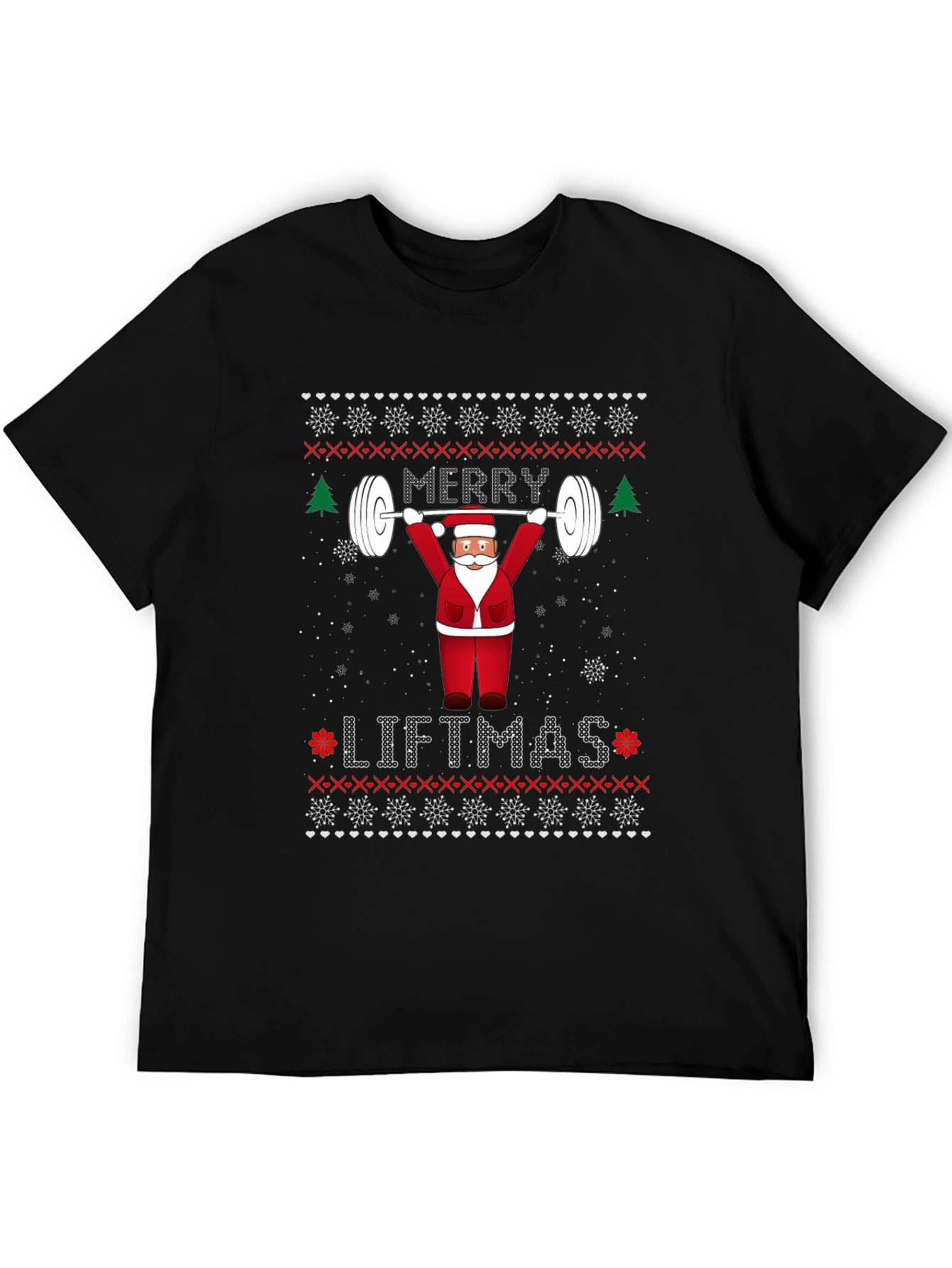 Merry Liftmas Weightlifting Santa T-Shirt