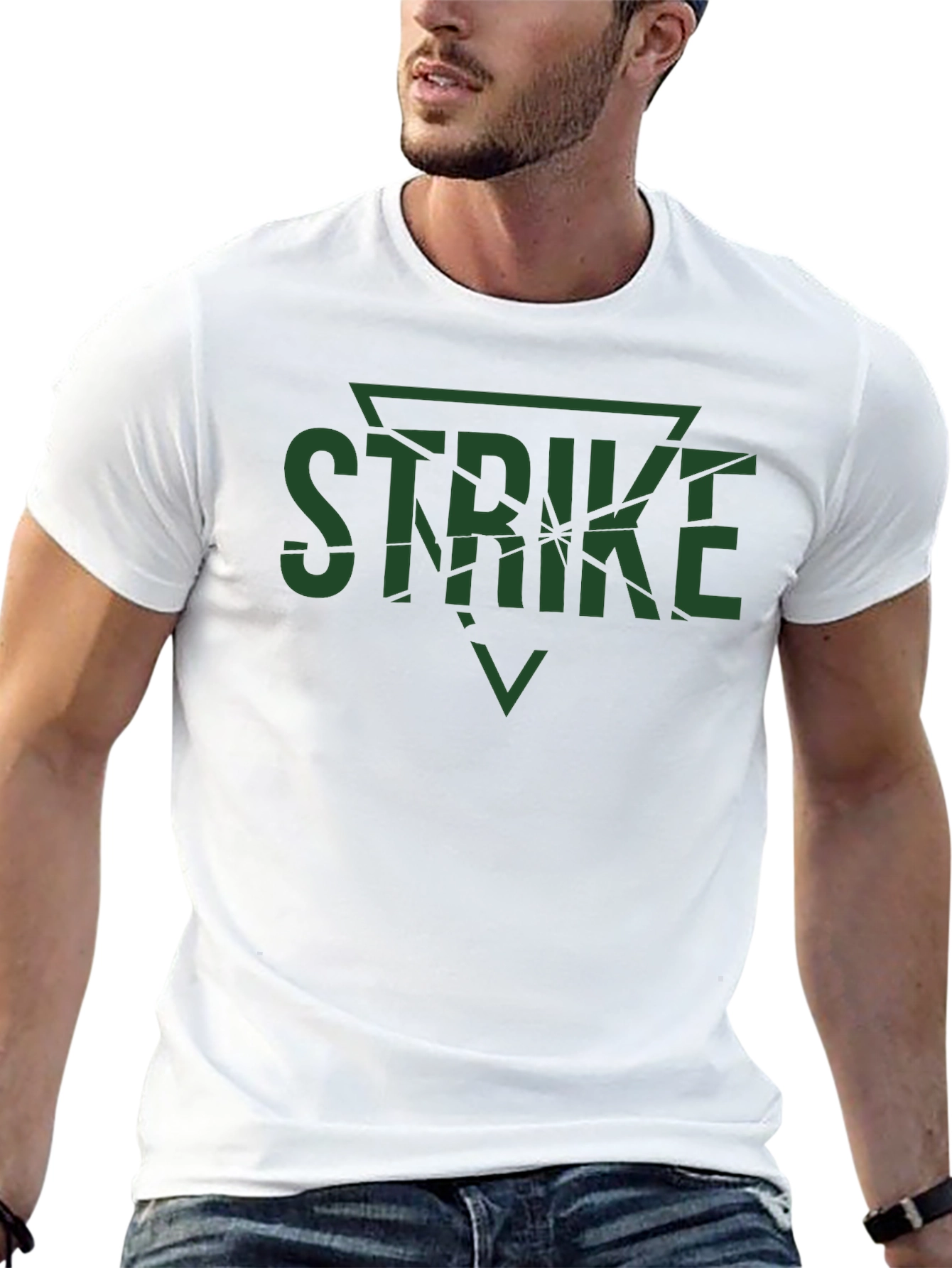 Strike Graphic Tee - Bold Black Cotton