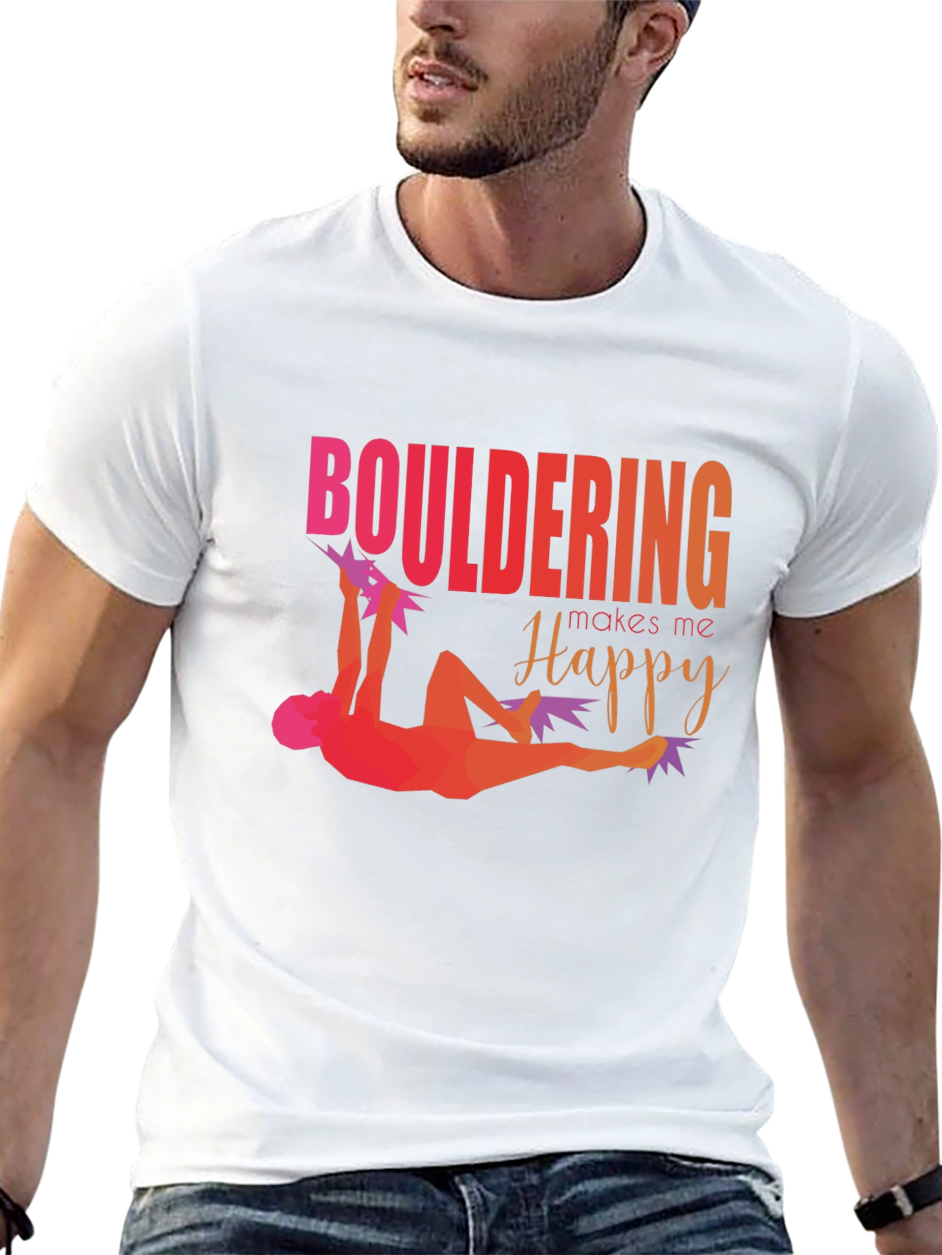 Bouldering Makes Me Happy Graphic Tee