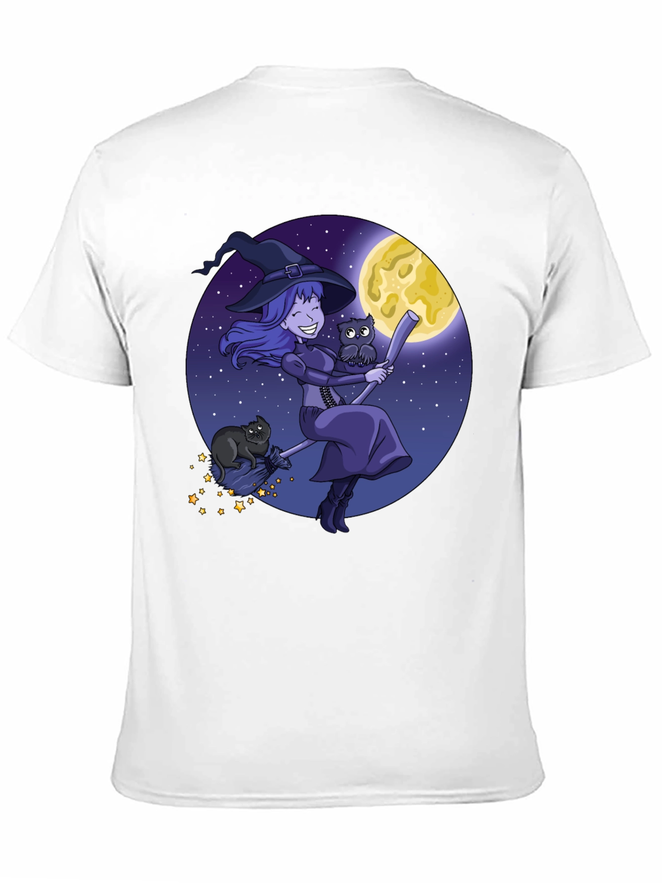 Witch on Broom T-Shirt - Halloween Ready!