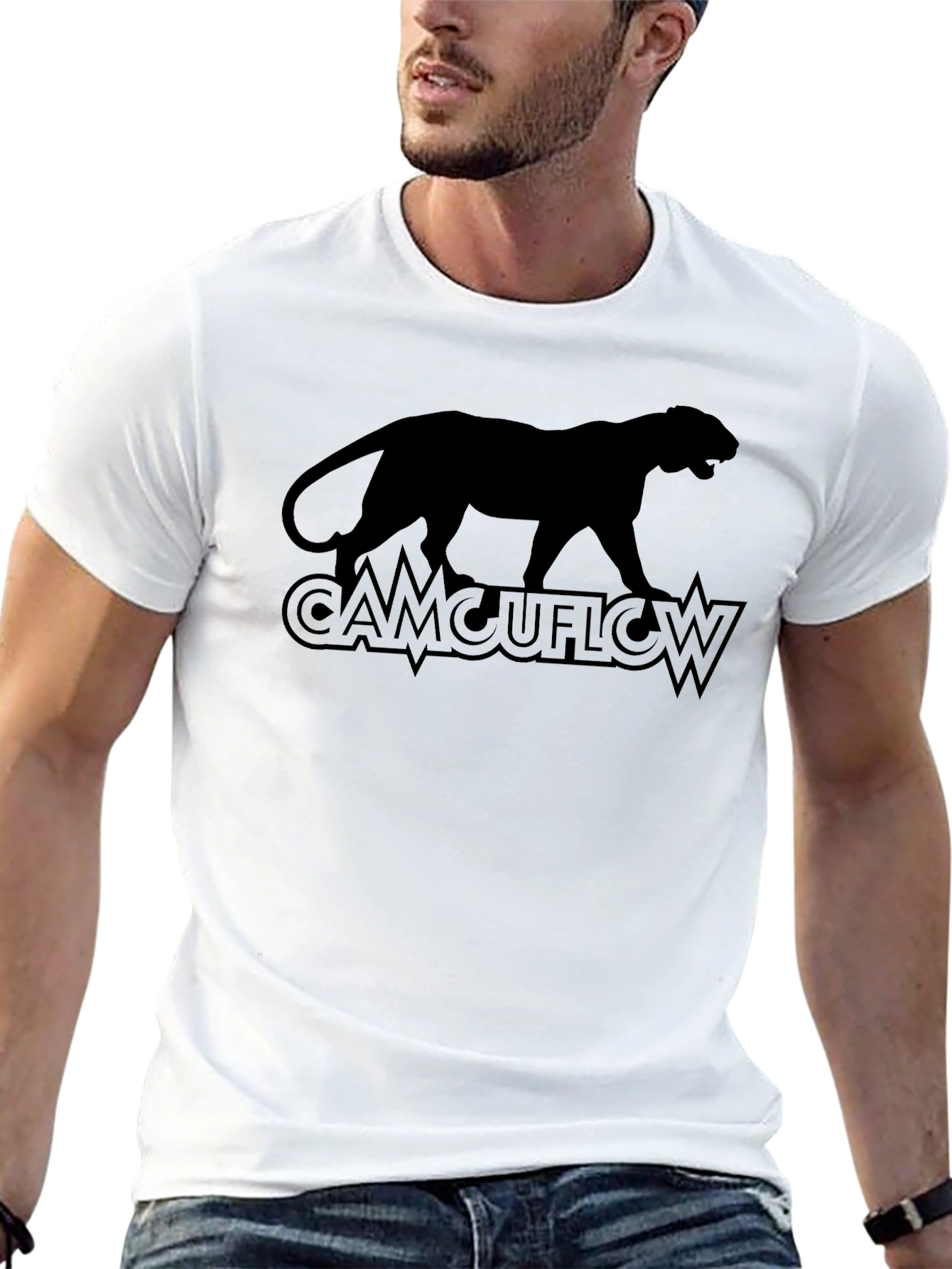 CAMCUFLOW Black Panther Graphic T-Shirt