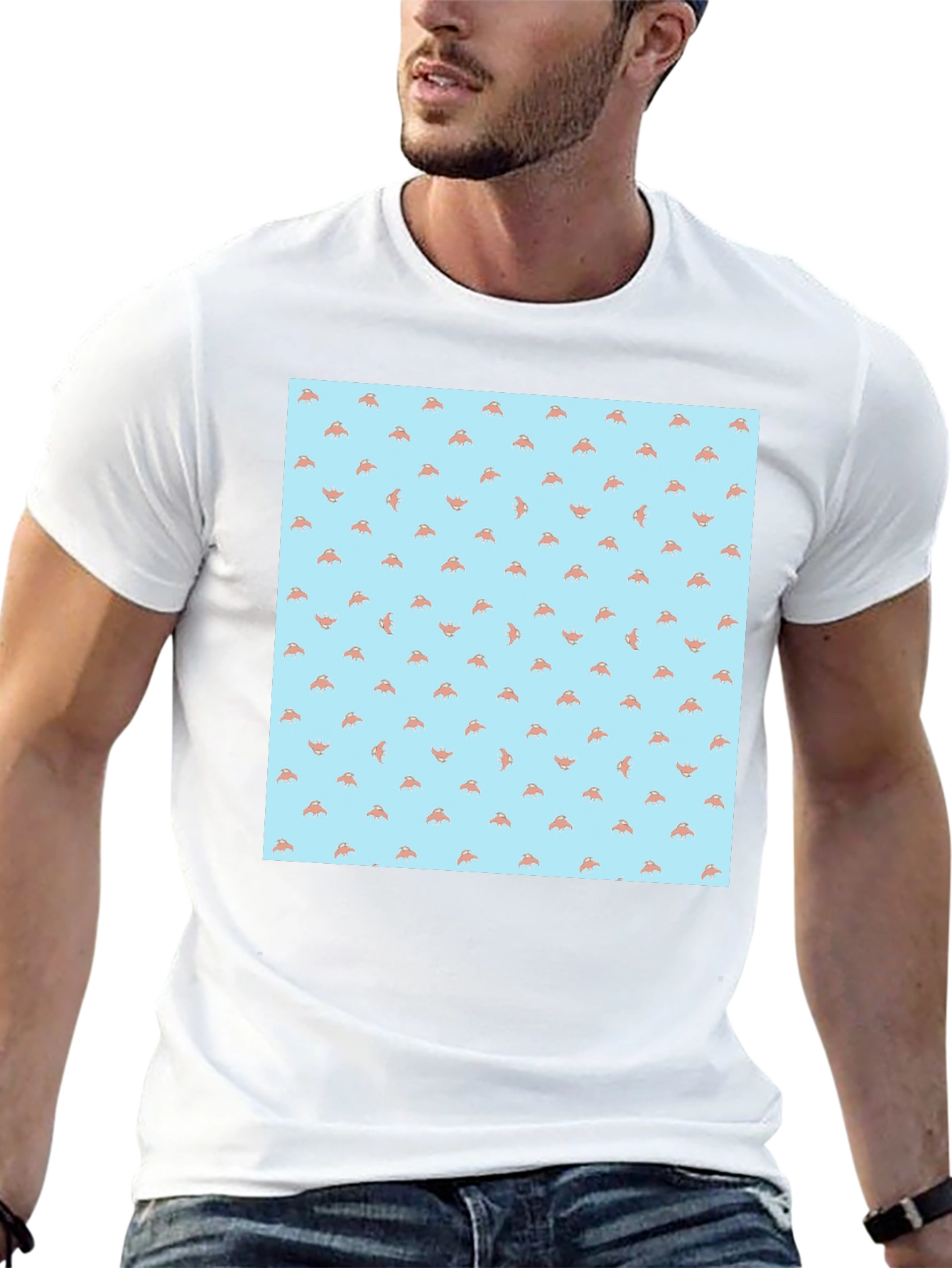 Novelty Pizza Slice Pattern Black T-Shirt