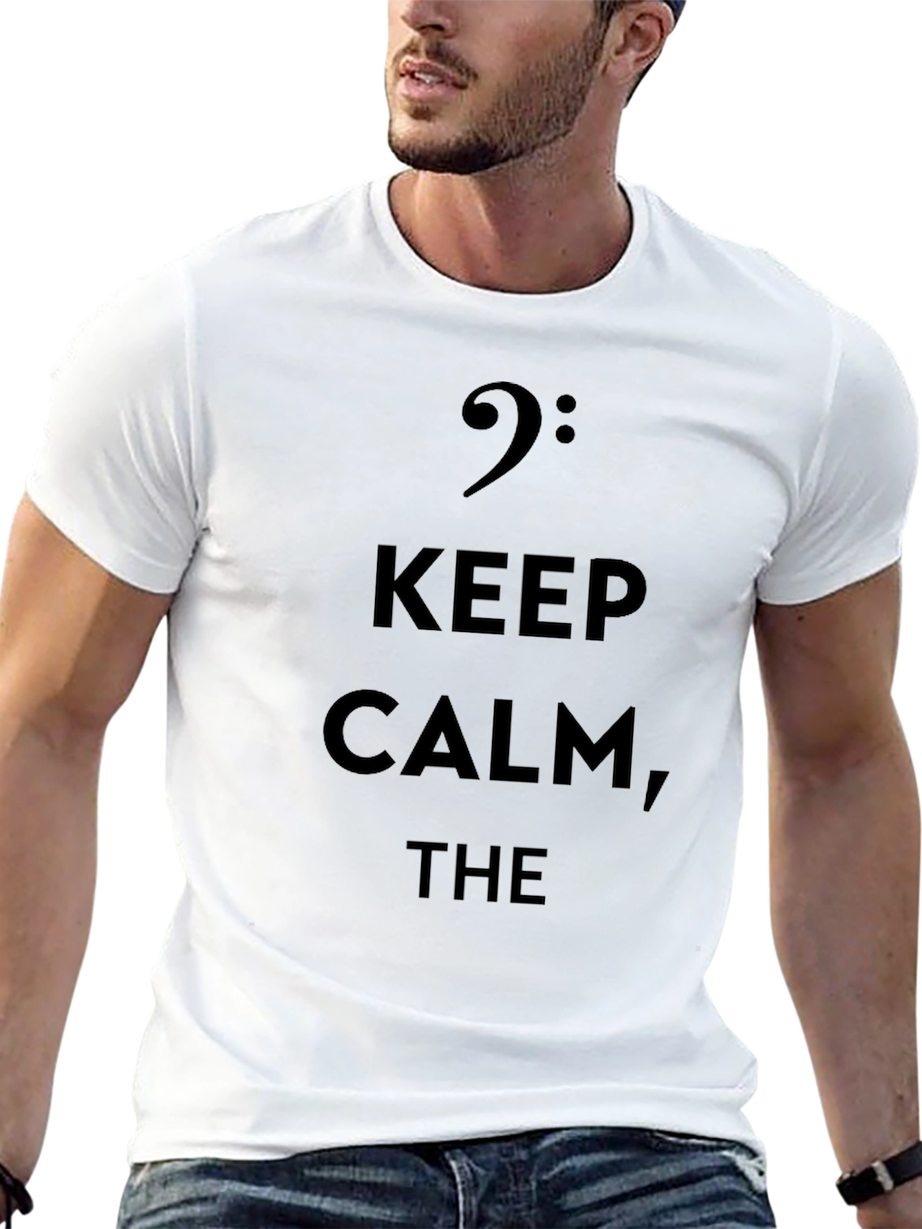 Keep Calm Bass Clef Black T-Shirt