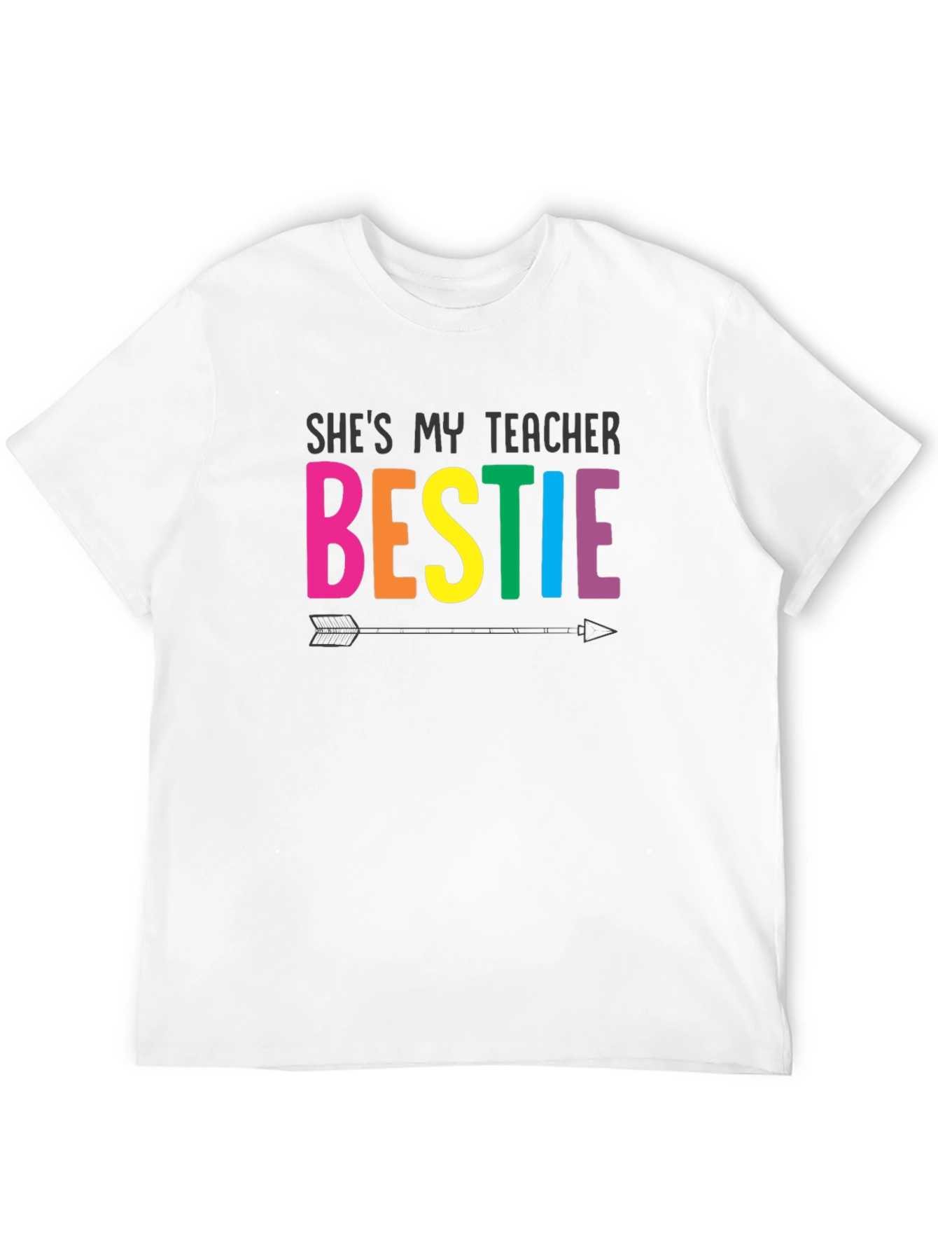 Shes My Teacher Bestie Black T-Shirt