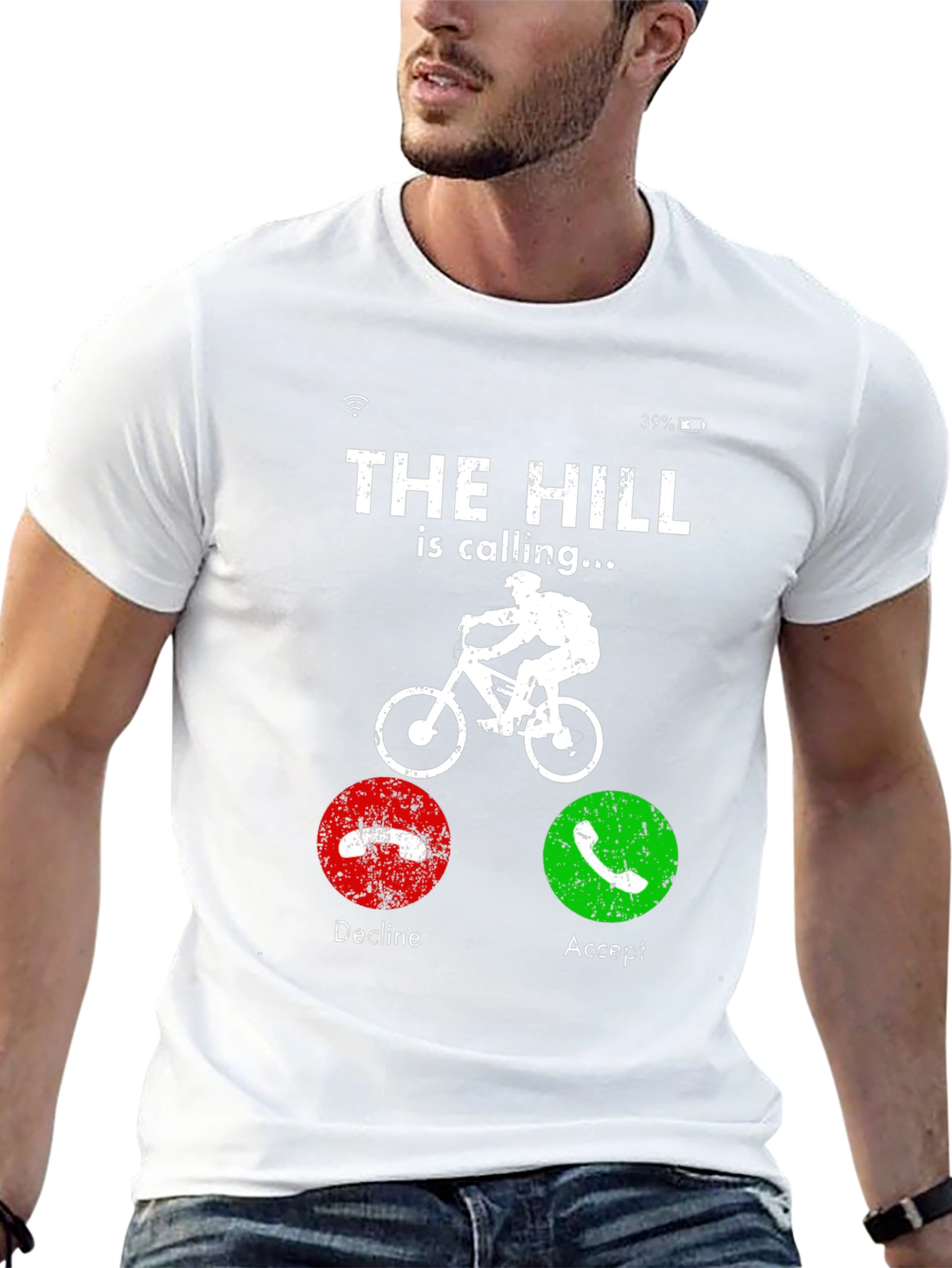 The Hill is Calling T-Shirt: Mountain Biker Design