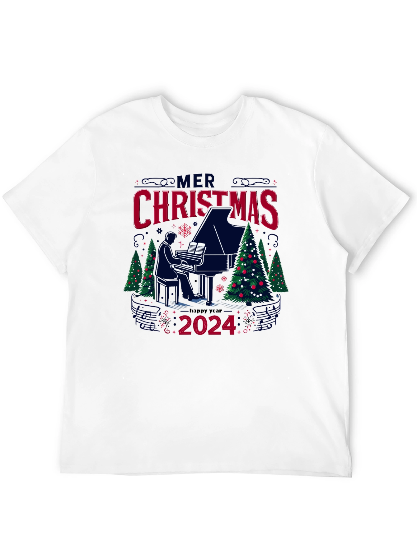 Merry Christmas 2024 Piano T-Shirt
