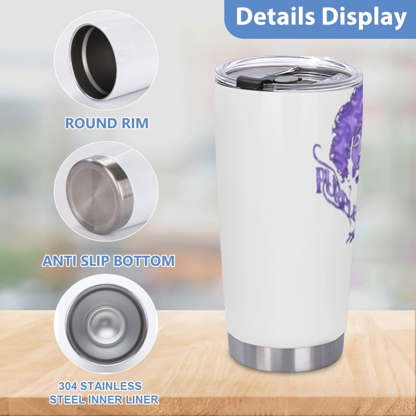 Reusable Insulated Graphic Tumbler - Stainless Steel Leak-Proof Drinkware