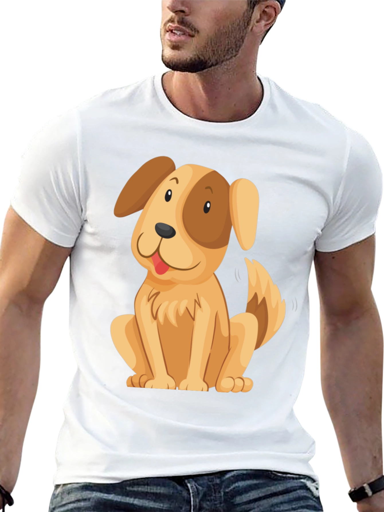 Cute Cartoon Dog Graphic T-Shirt