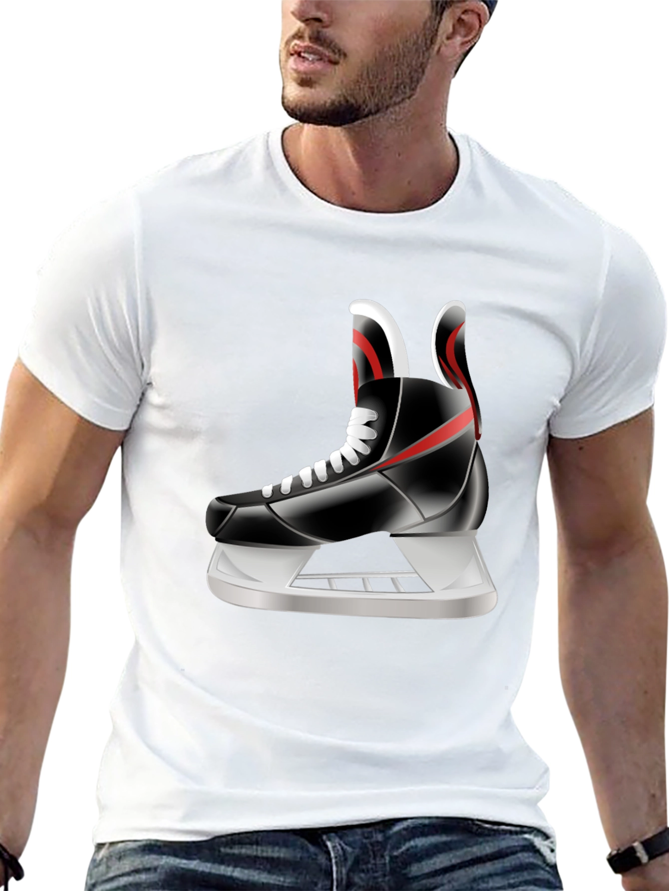 Hockey Skate Graphic Tee - Sporty Style