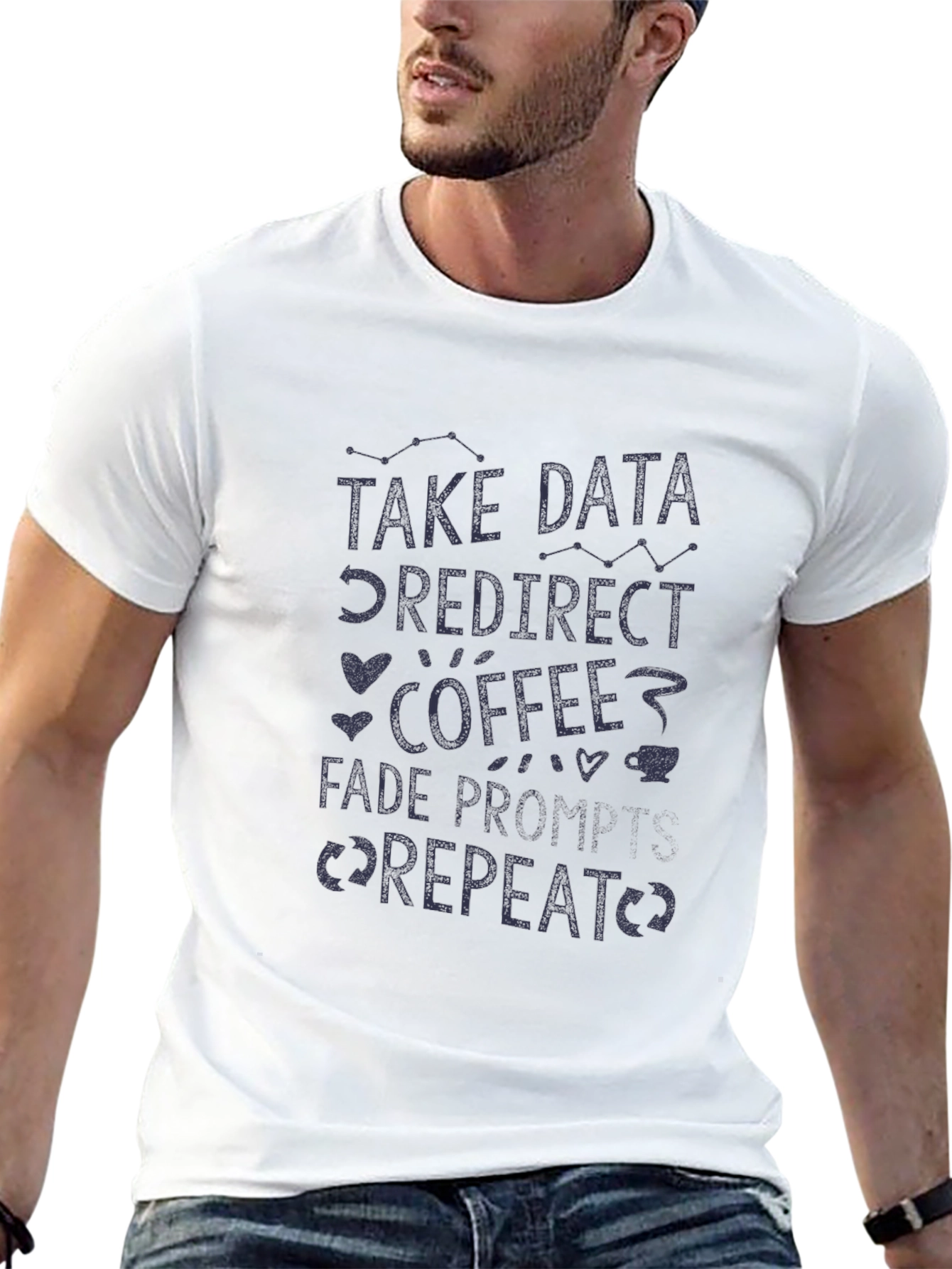 Data Coffee Repeat Graphic Tee - Black