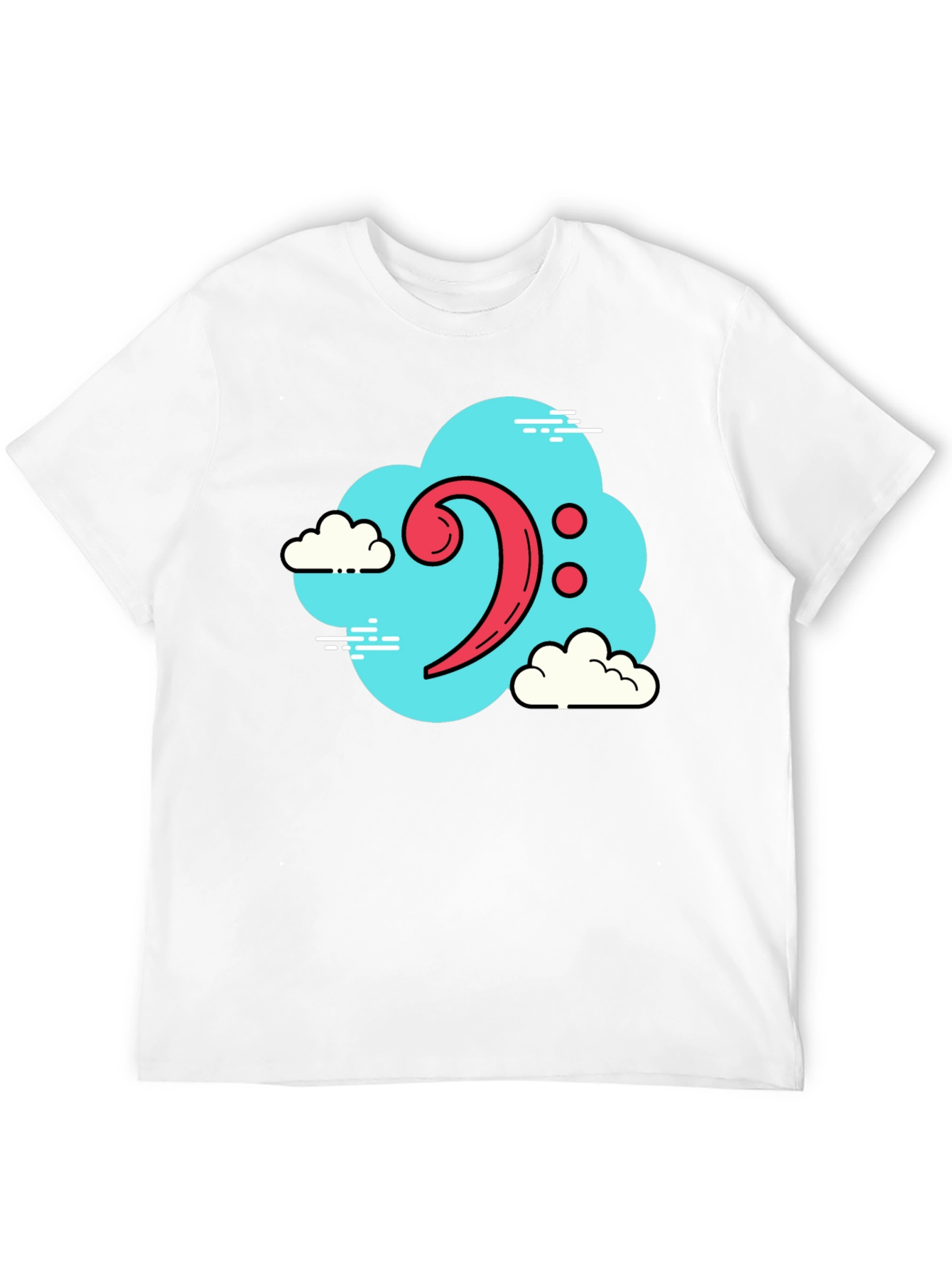 Bass Clef Cloud T-Shirt - Black Music Tee
