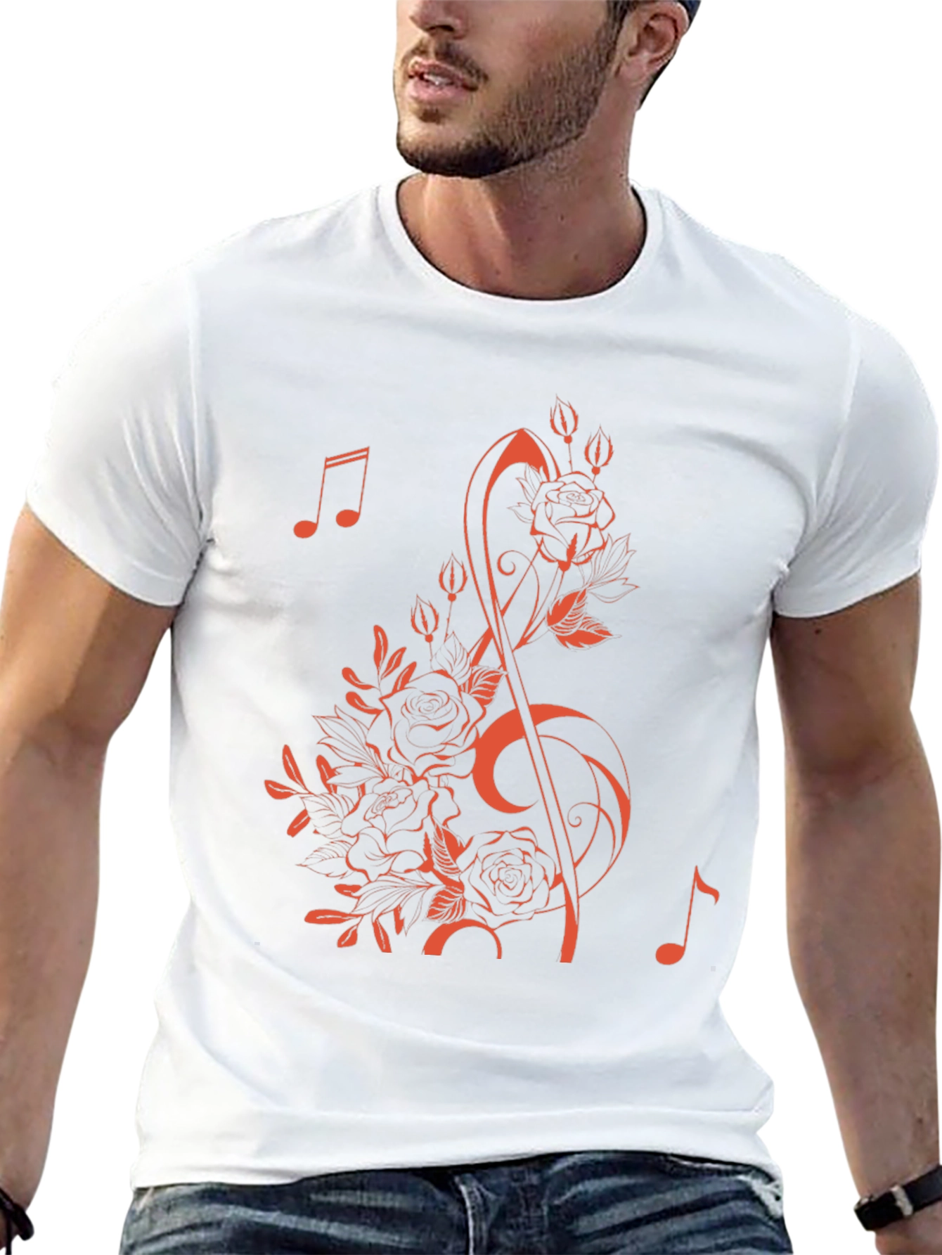 Floral Music Note T-Shirt - Stylish & Unique