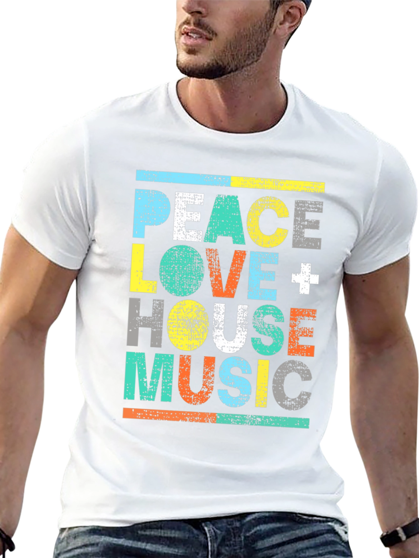 Peace Love House Music Graphic Tee