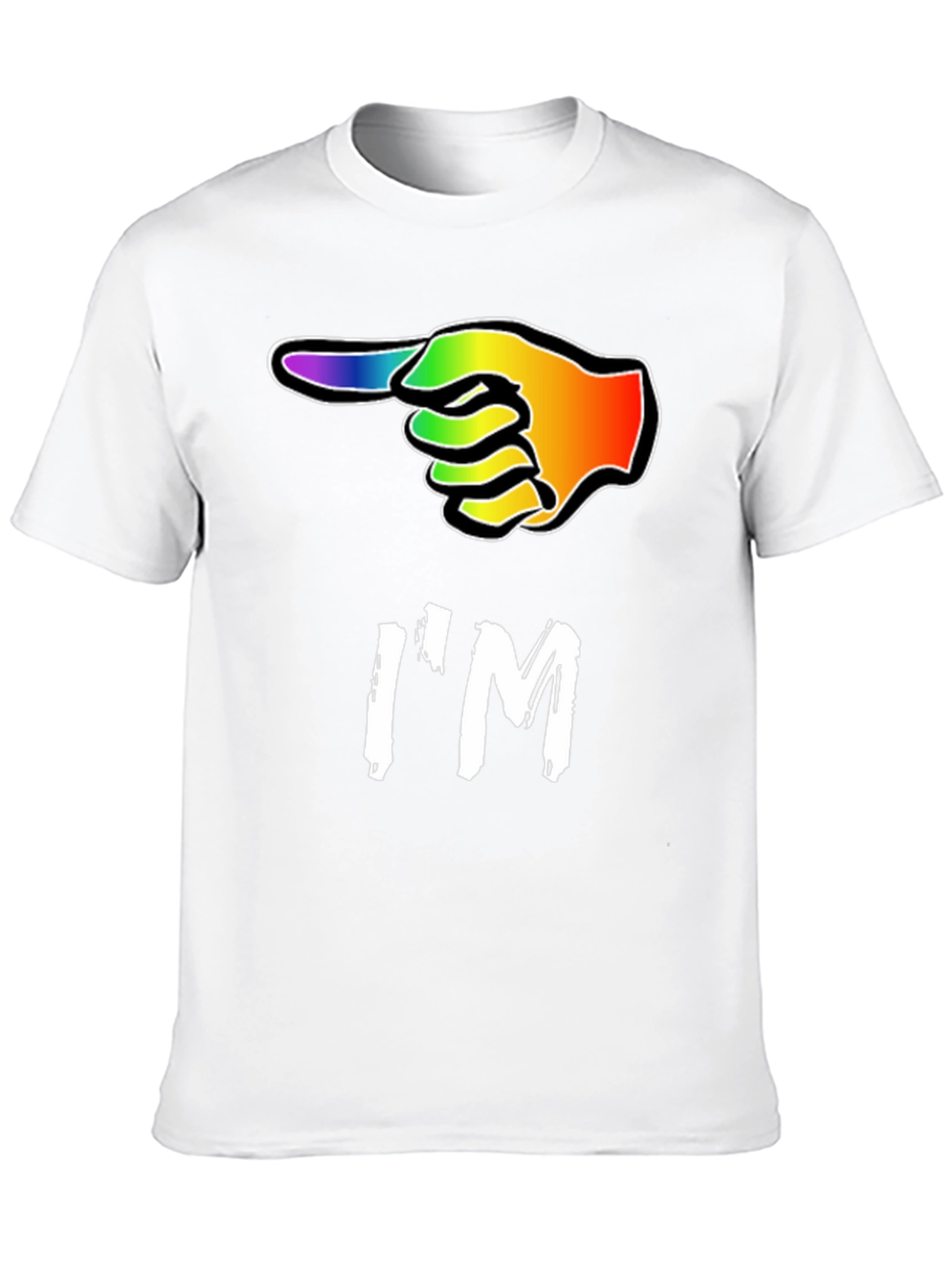 Im With LGBT Pointing Rainbow Hand T-Shirt