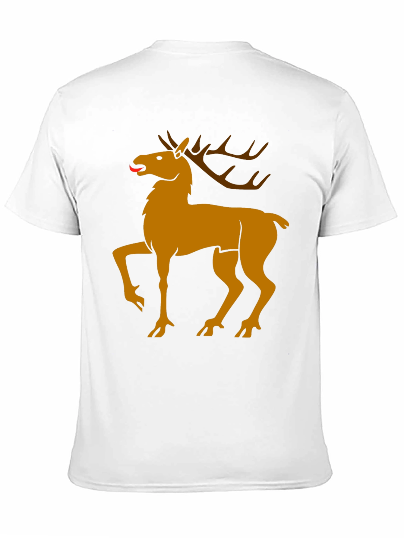 Black Tee with Golden Deer Graphic