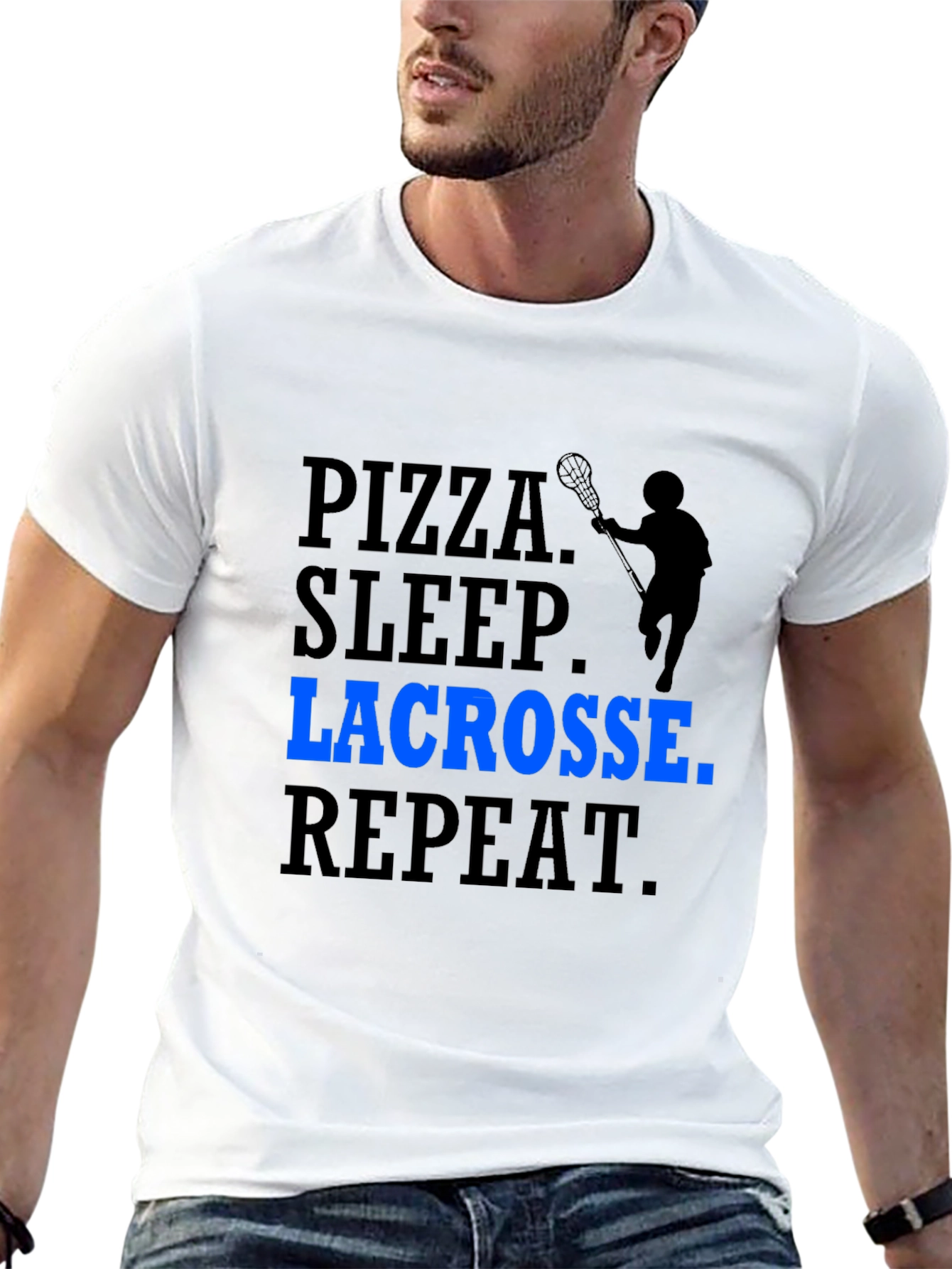Pizza Sleep Lacrosse Repeat T-Shirt