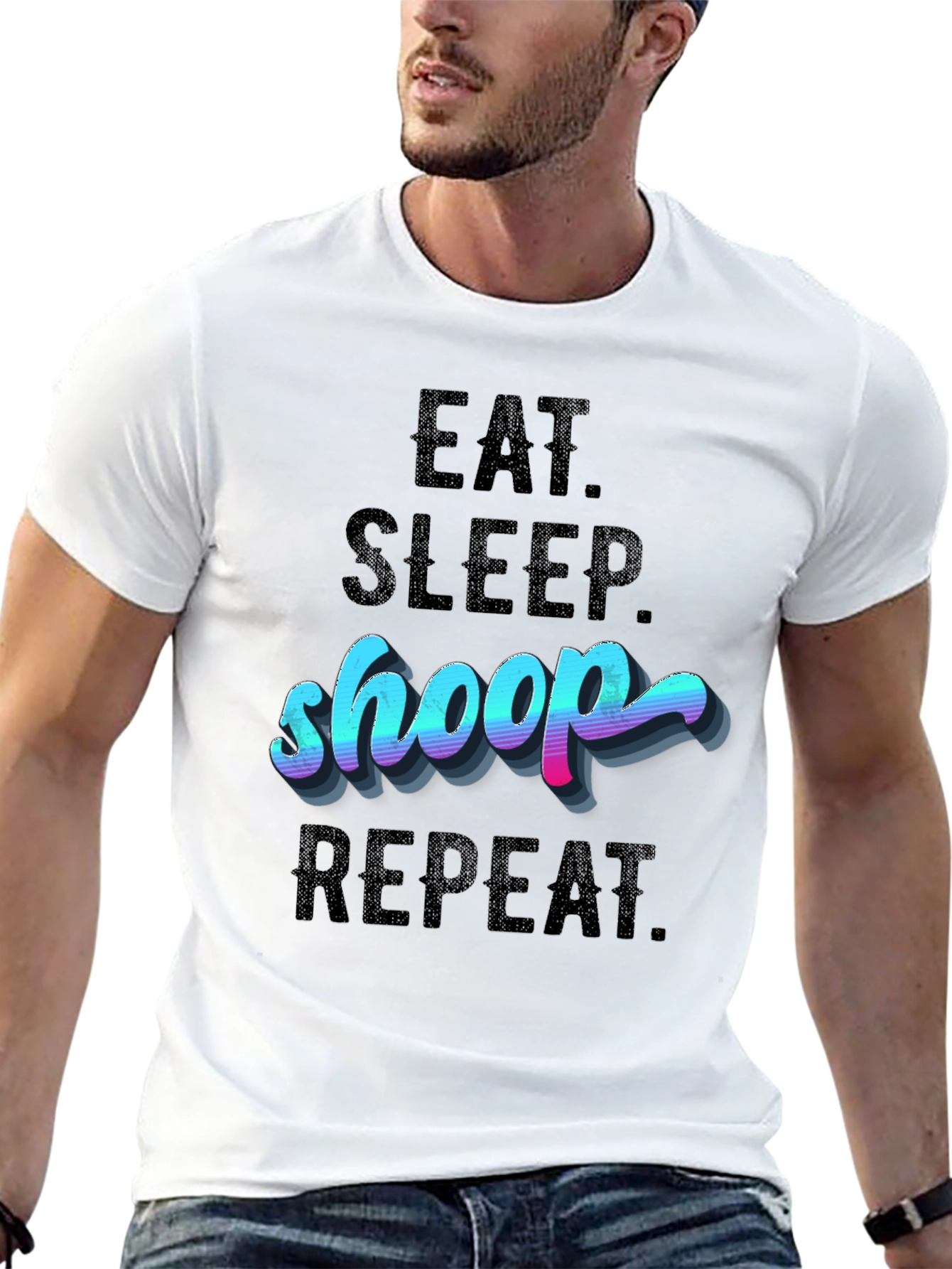 Eat Sleep Shoop Repeat Black T-Shirt