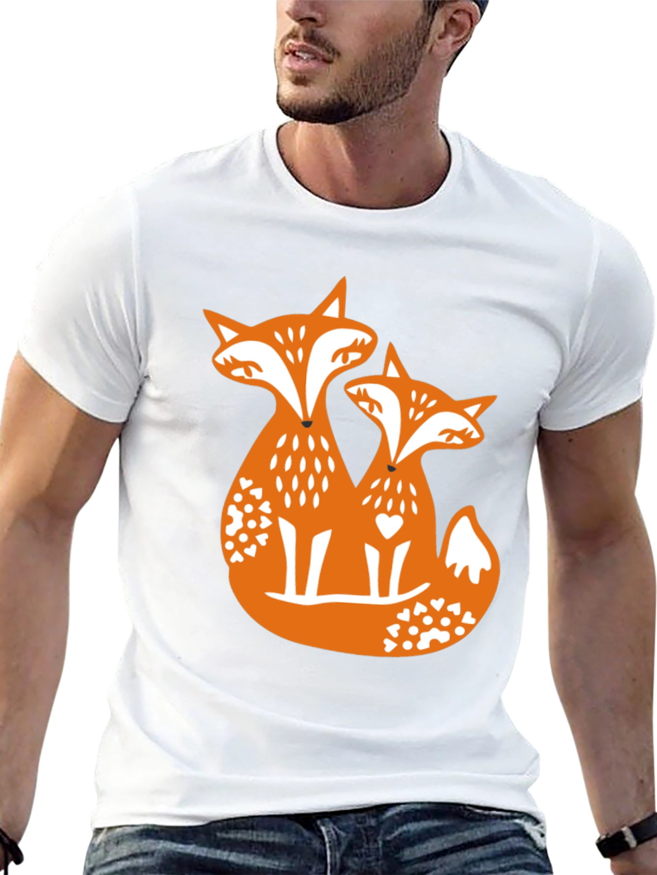 Fox Love Graphic Tee - Black Cotton Blend