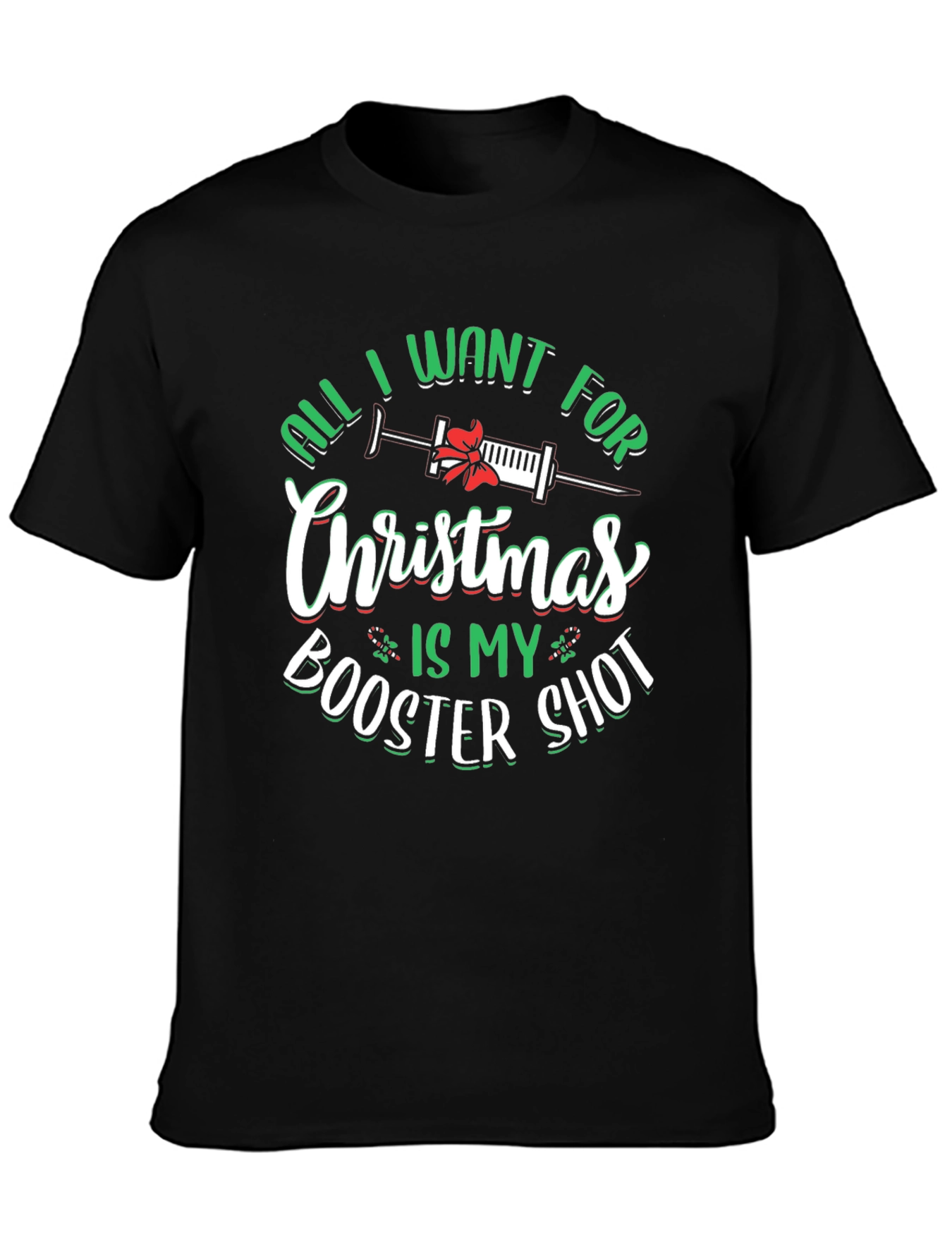 Christmas Booster Shot T-Shirt - Holiday Vaccine Tee