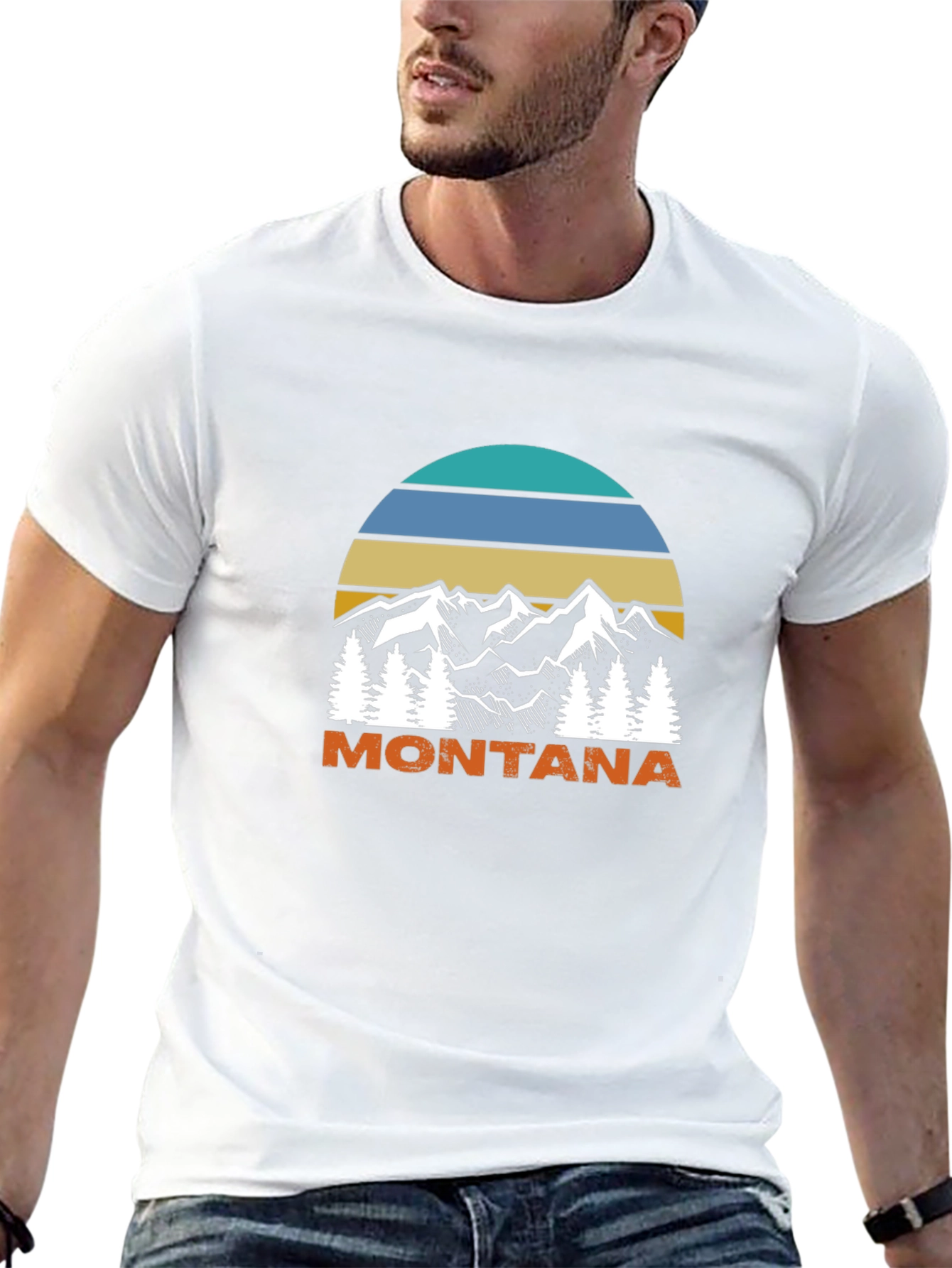 Montana Mountain Scene Graphic T-Shirt