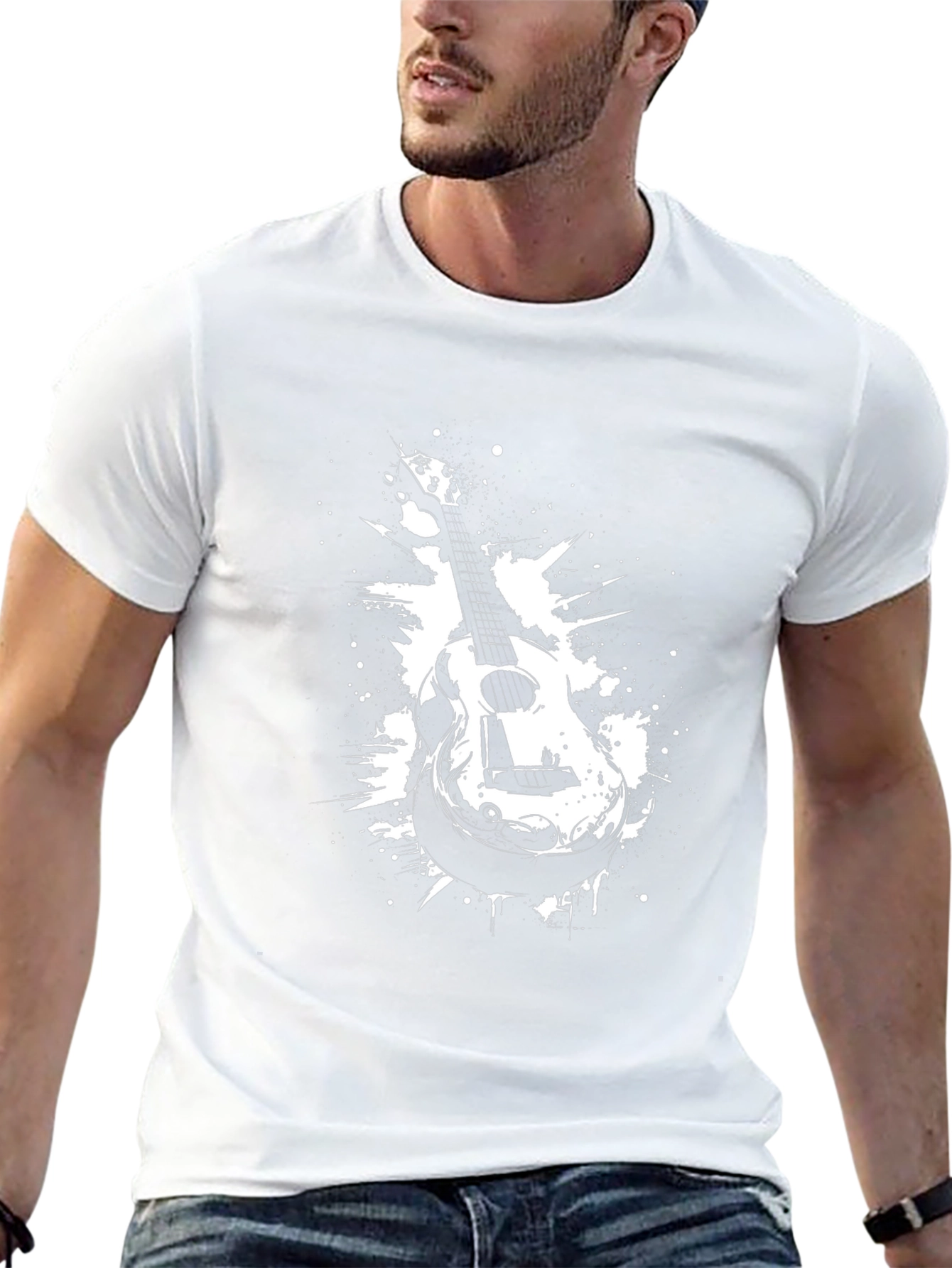Guitar Graphic Black T-Shirt