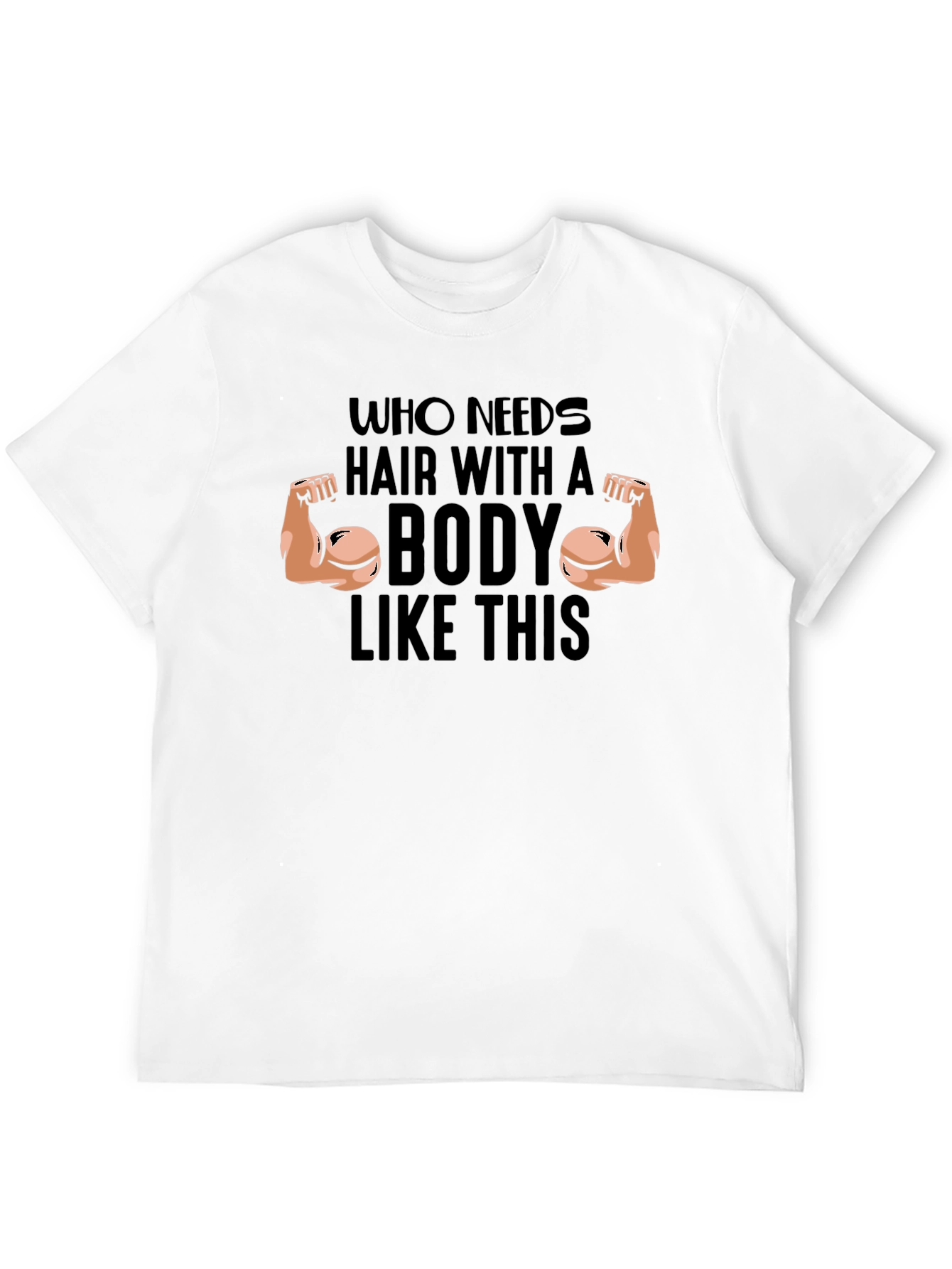 Funny Bald Guy Muscle Bodybuilder Graphic T-Shirt