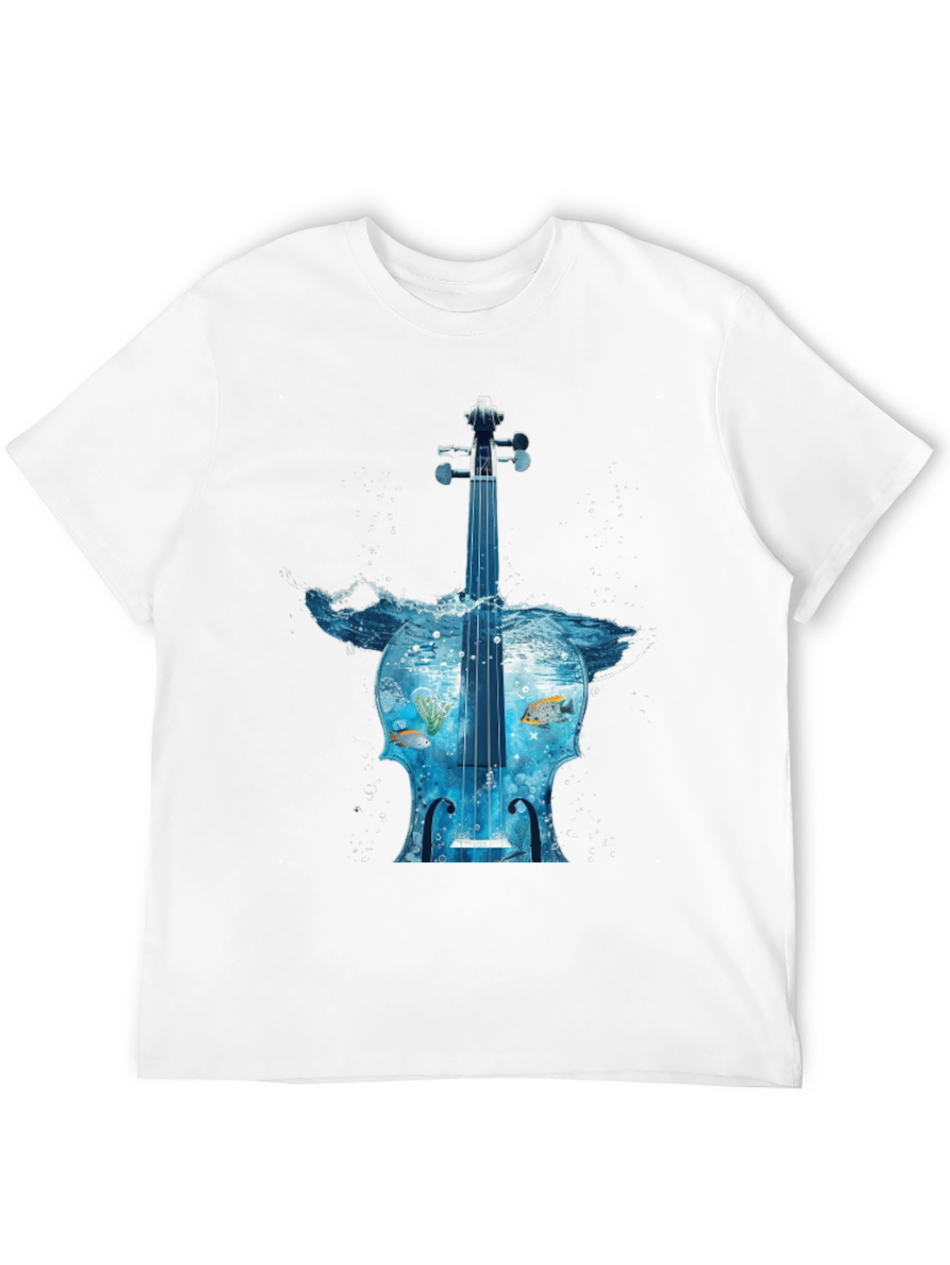 Ocean Cello Graphic Tee - Black Cotton T-Shirt