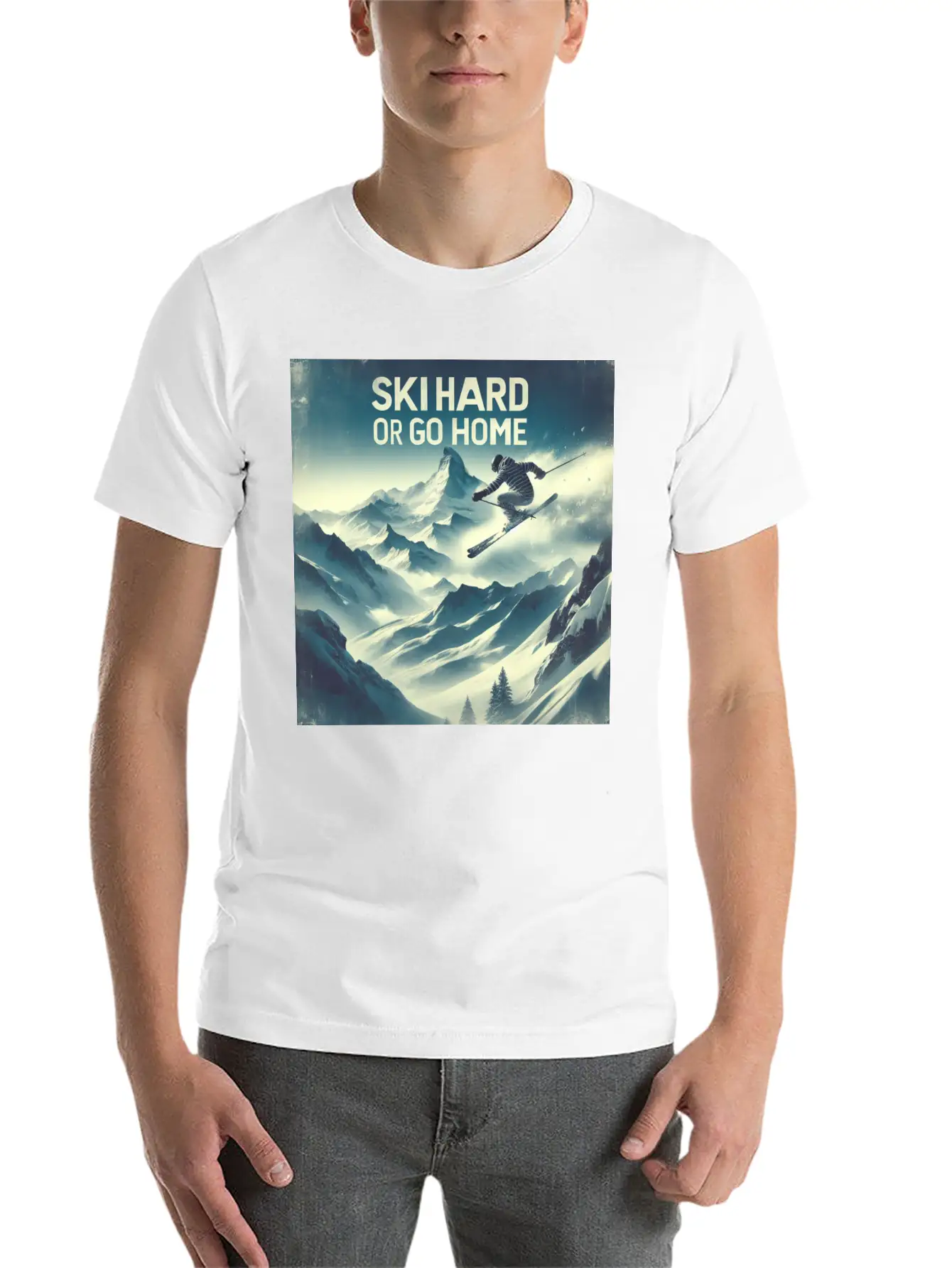 Alpine Skier Trick Unisex Casual T-Shirt – Clean Design For Daily Comfort