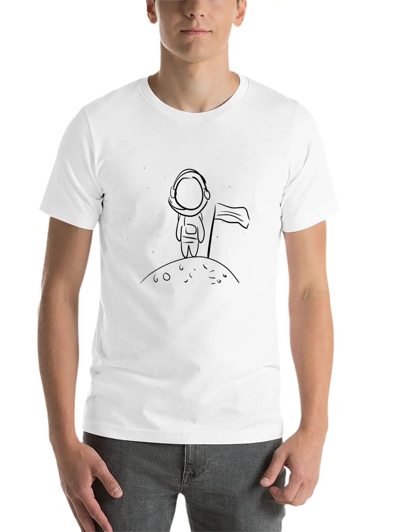 Astronaut Symbol Universe Space Moon Unisex Casual T-Shirt – Clean Design For Daily Comfort