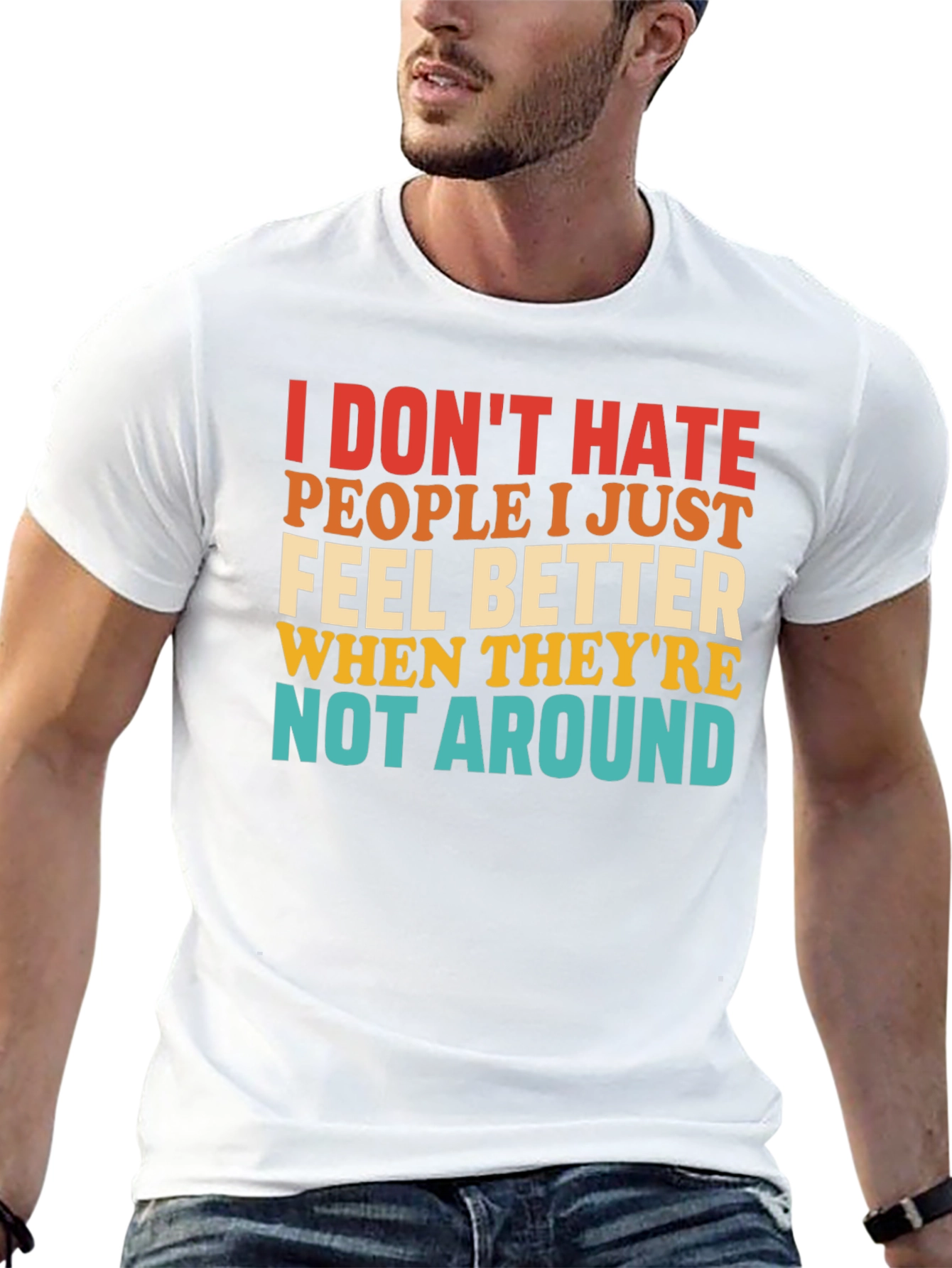 Funny Graphic T-Shirt - I Dont Hate People