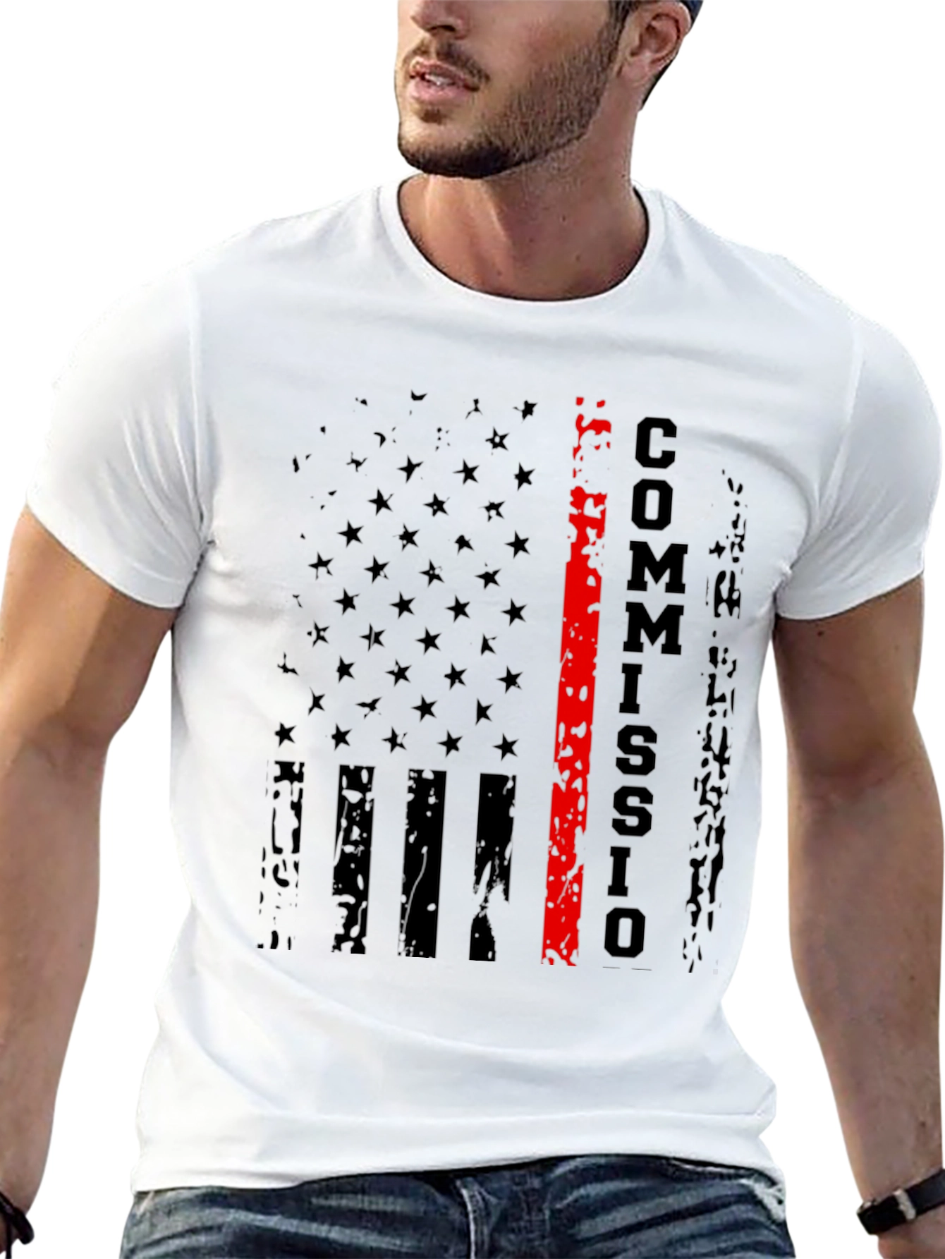 Commission T-Shirt - Distressed US Flag