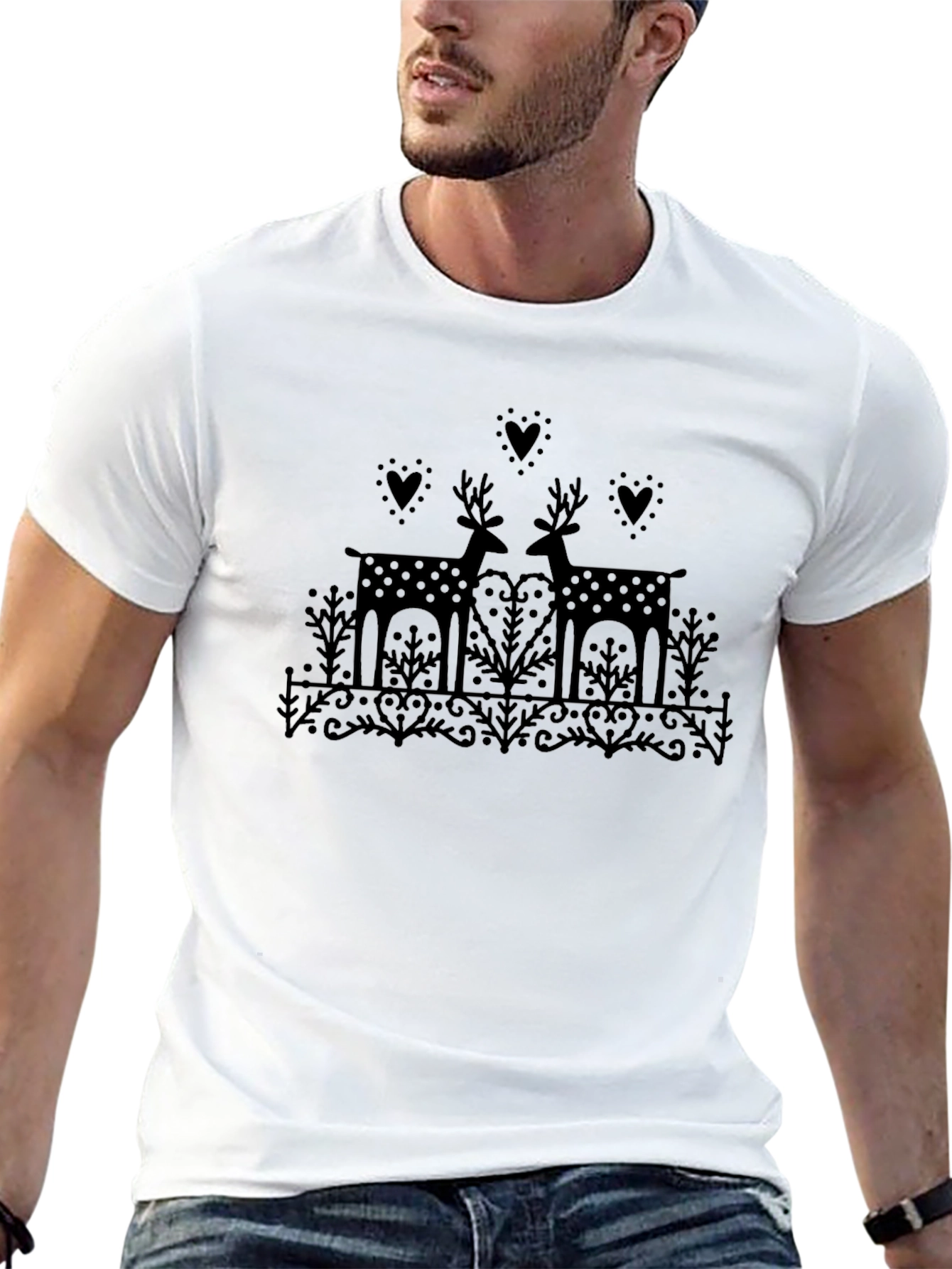 Black Deer Silhouette Graphic Tee