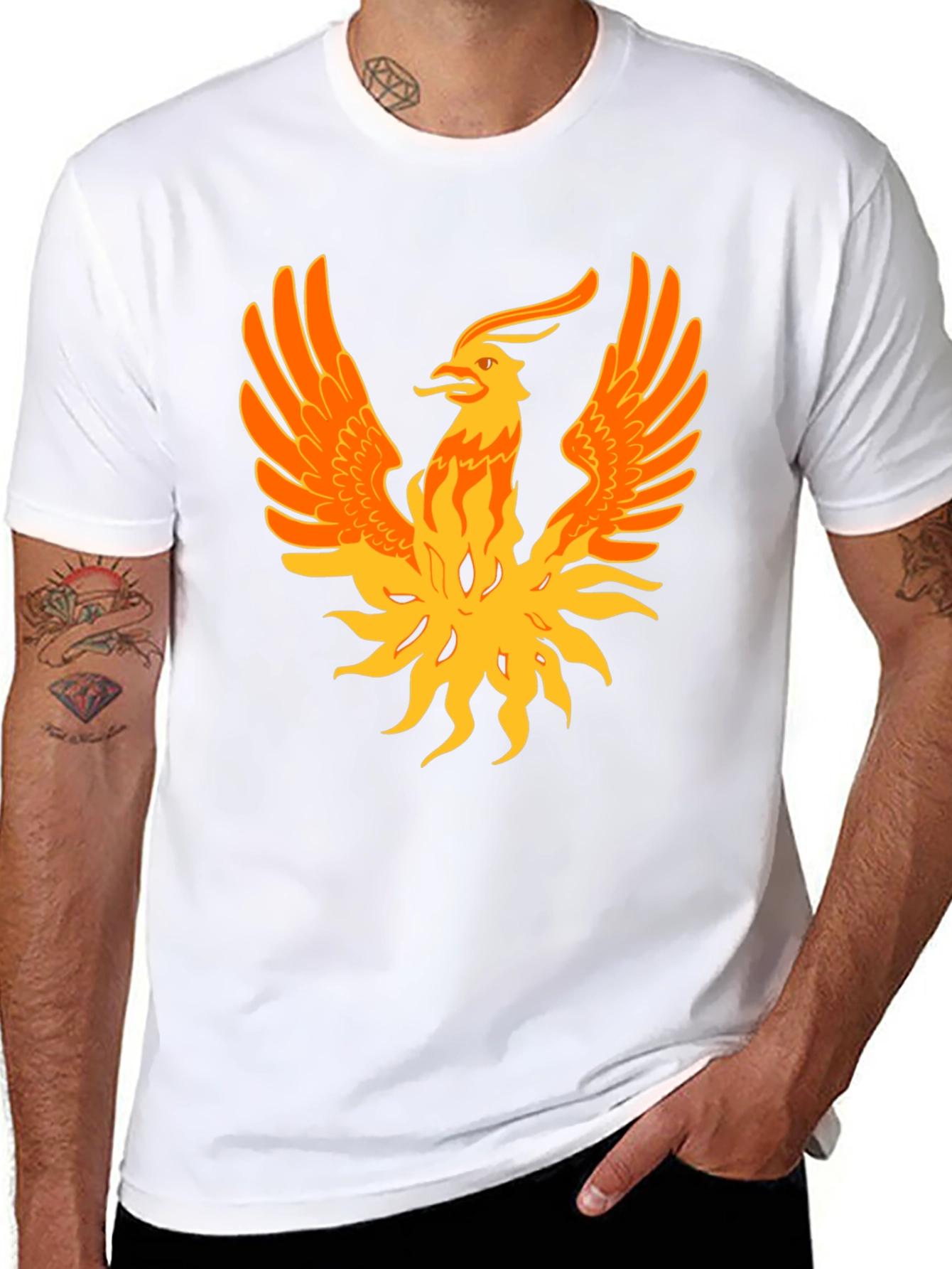 Phoenix Graphic Print Black Tee