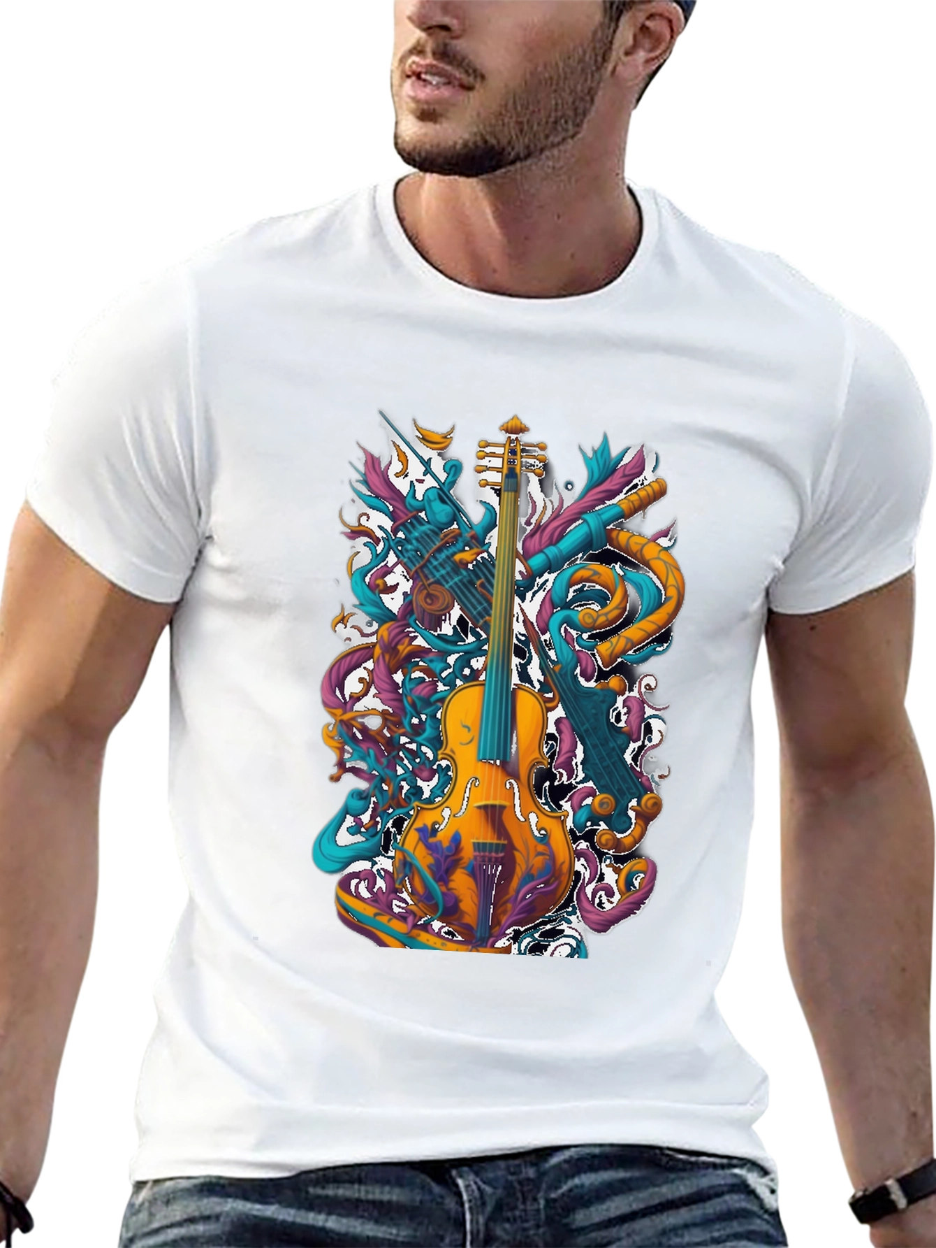 Musical Instrument Graphic Tee - Black