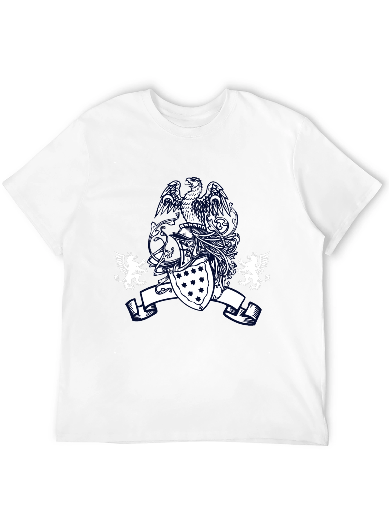 Heraldic Eagle Shield Graphic Black T-Shirt