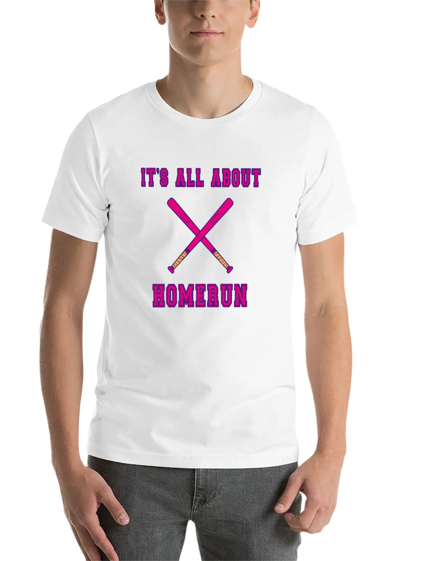 Baseball Slogan It's All About Homerun Unisex Casual T-Shirt – Clean Design For Daily Comfort