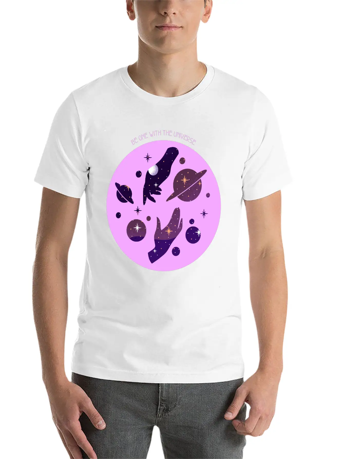 Be One With The Universe Cosmic Unisex Casual T-Shirt – Clean Design For Daily Comfort