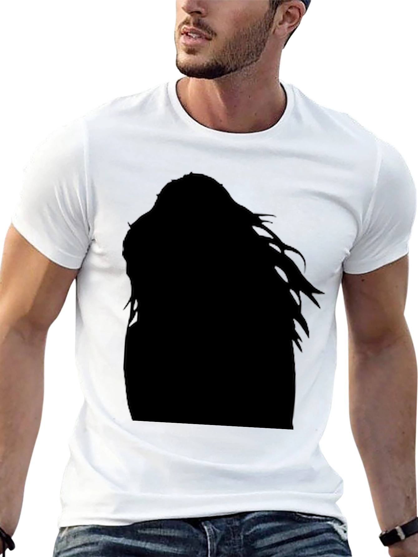 Black Silhouette Graphic Tee - Edgy Fashion