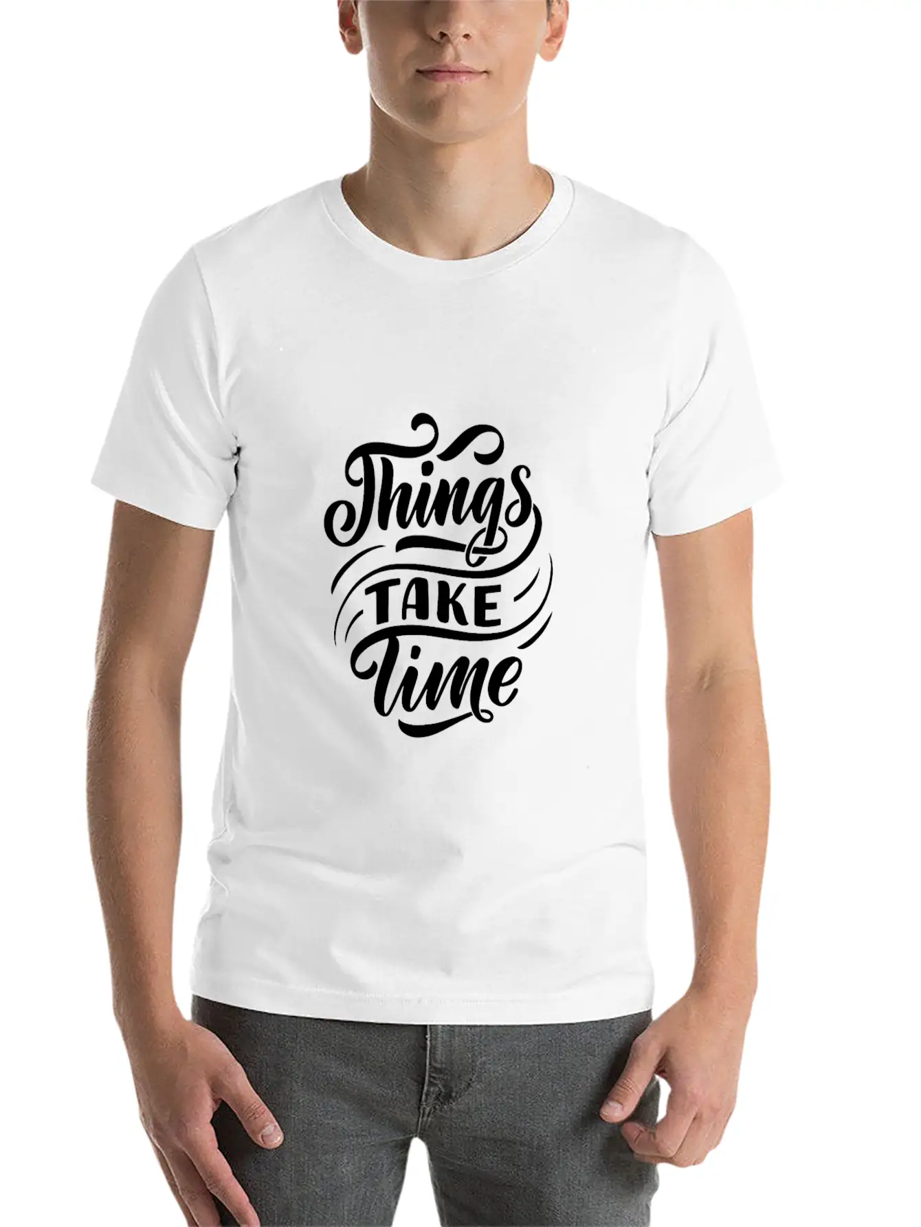 Black White Modern Typography T Shirt T Shirts Unisex Casual T-Shirt – Clean Design For Daily Comfort