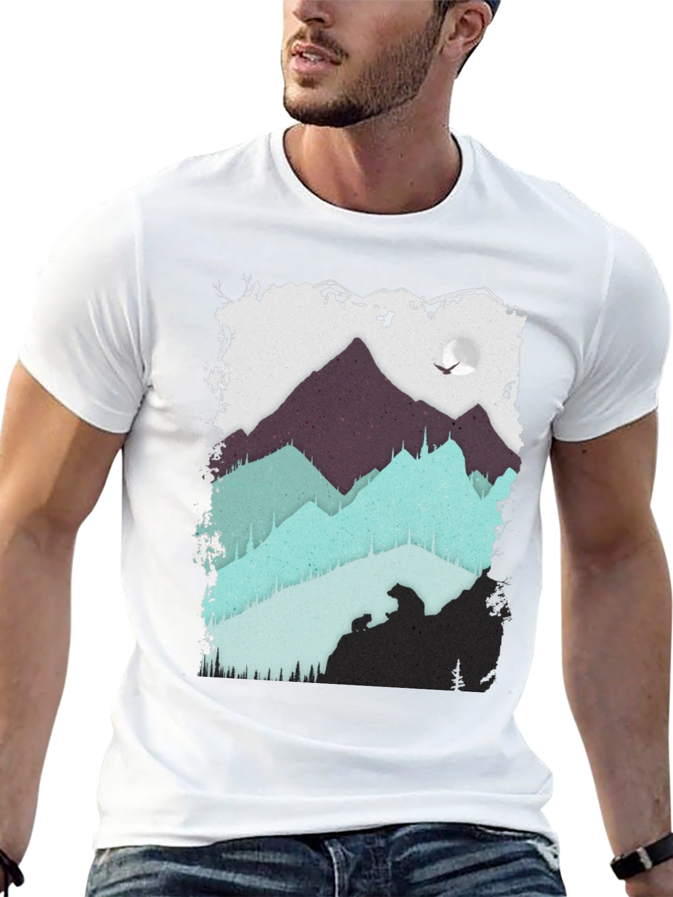 Mountain Bear Graphic T-Shirt