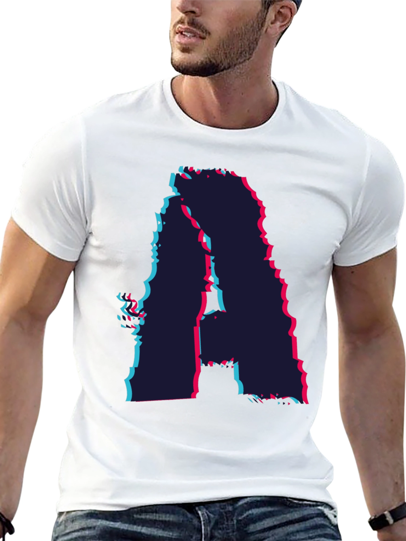 Abstract Glitch Letter A Graphic Tee